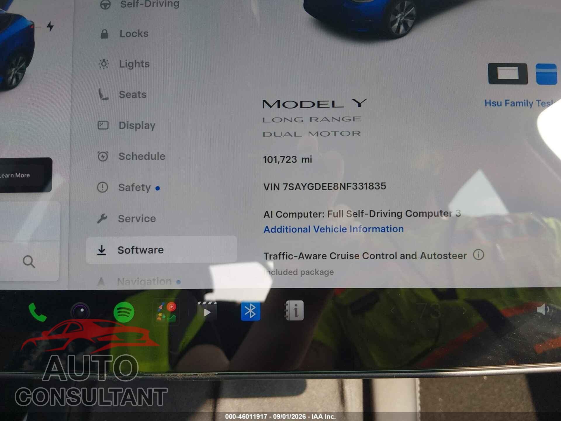 TESLA MODEL Y 2022 - 7SAYGDEE8NF331835