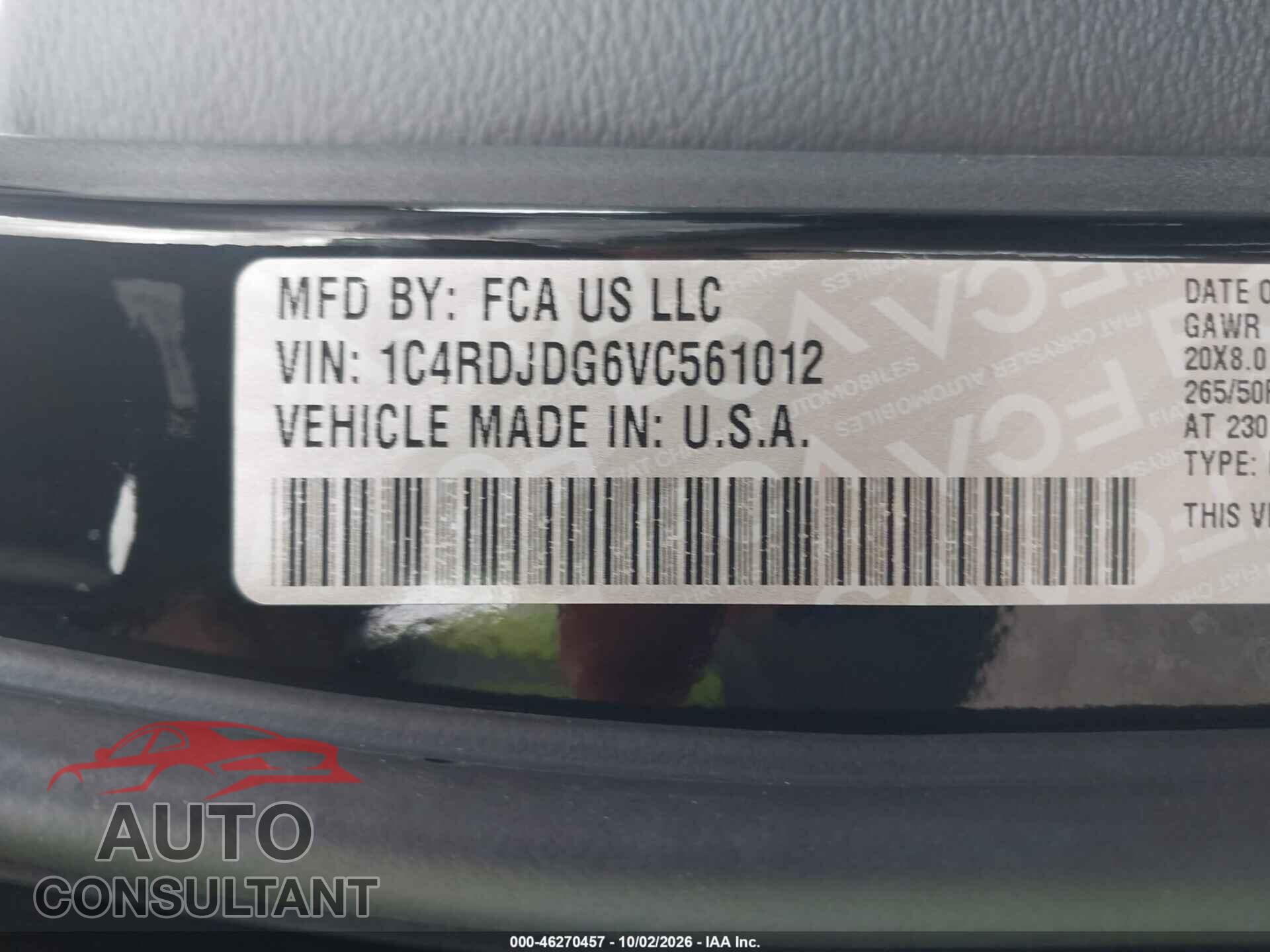 DODGE DURANGO 2027 - 1C4RDJDG6VC561012