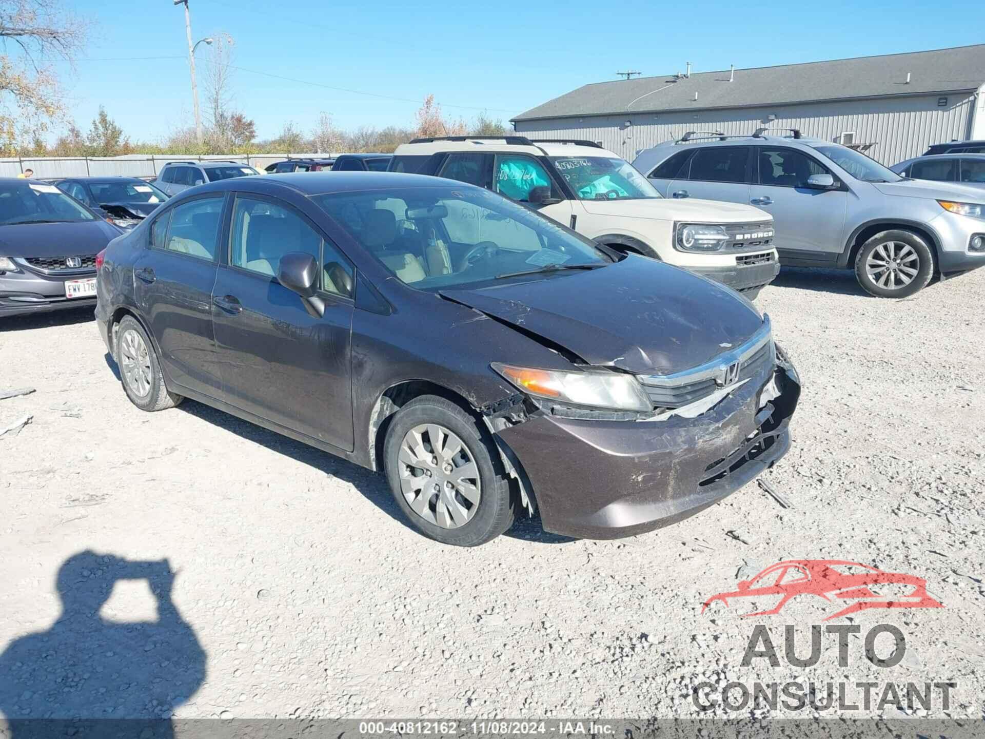 HONDA CIVIC 2012 - 19XFB2F52CE015582