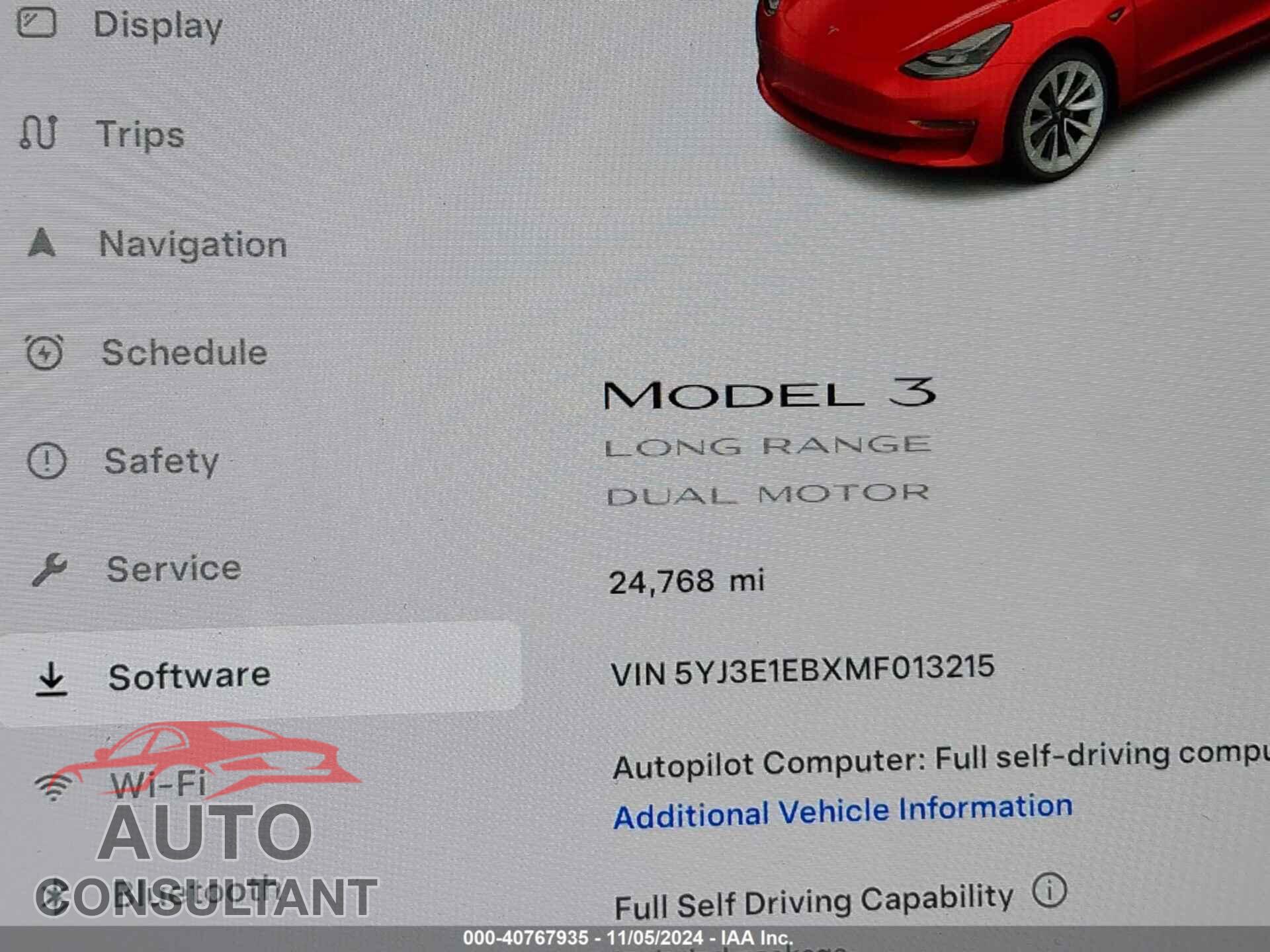 TESLA MODEL 3 2021 - 5YJ3E1EBXMF013215
