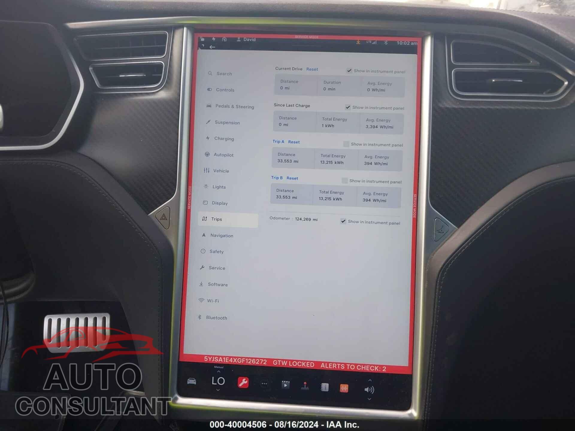 TESLA MODEL S 2016 - 5YJSA1E4XGF126272