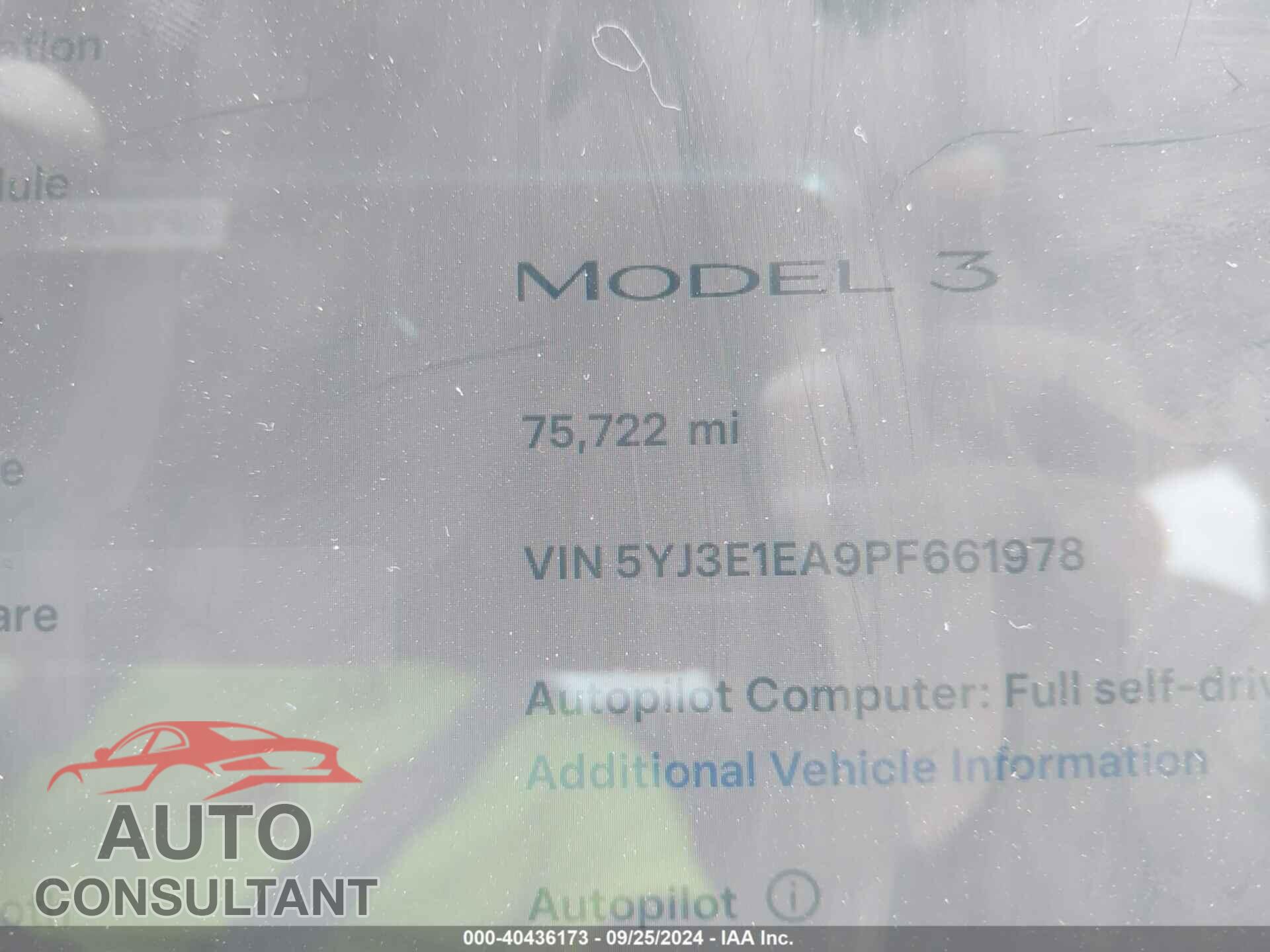 TESLA MODEL 3 2023 - 5YJ3E1EA9PF661978