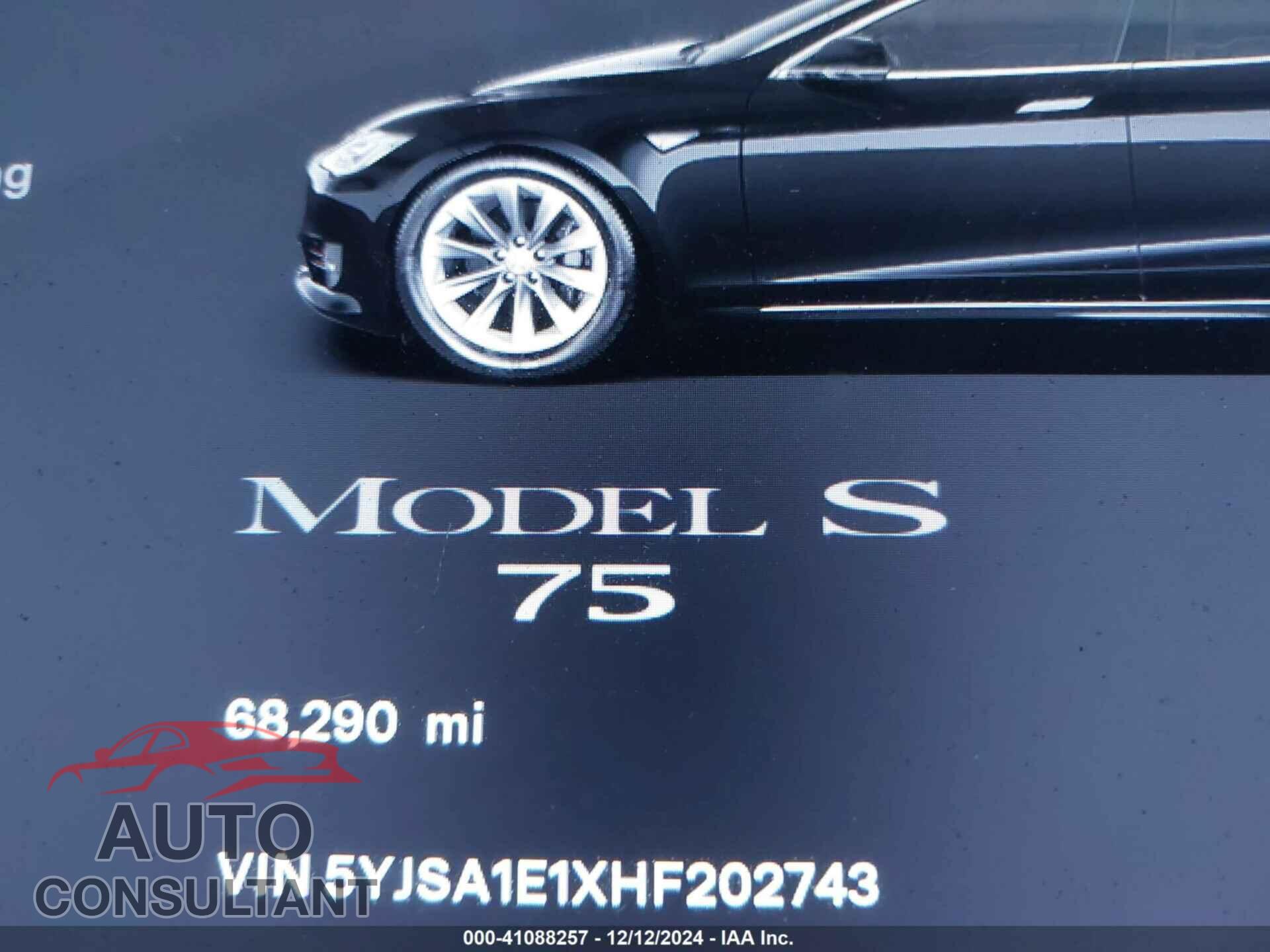 TESLA MODEL S 2017 - 5YJSA1E1XHF202743