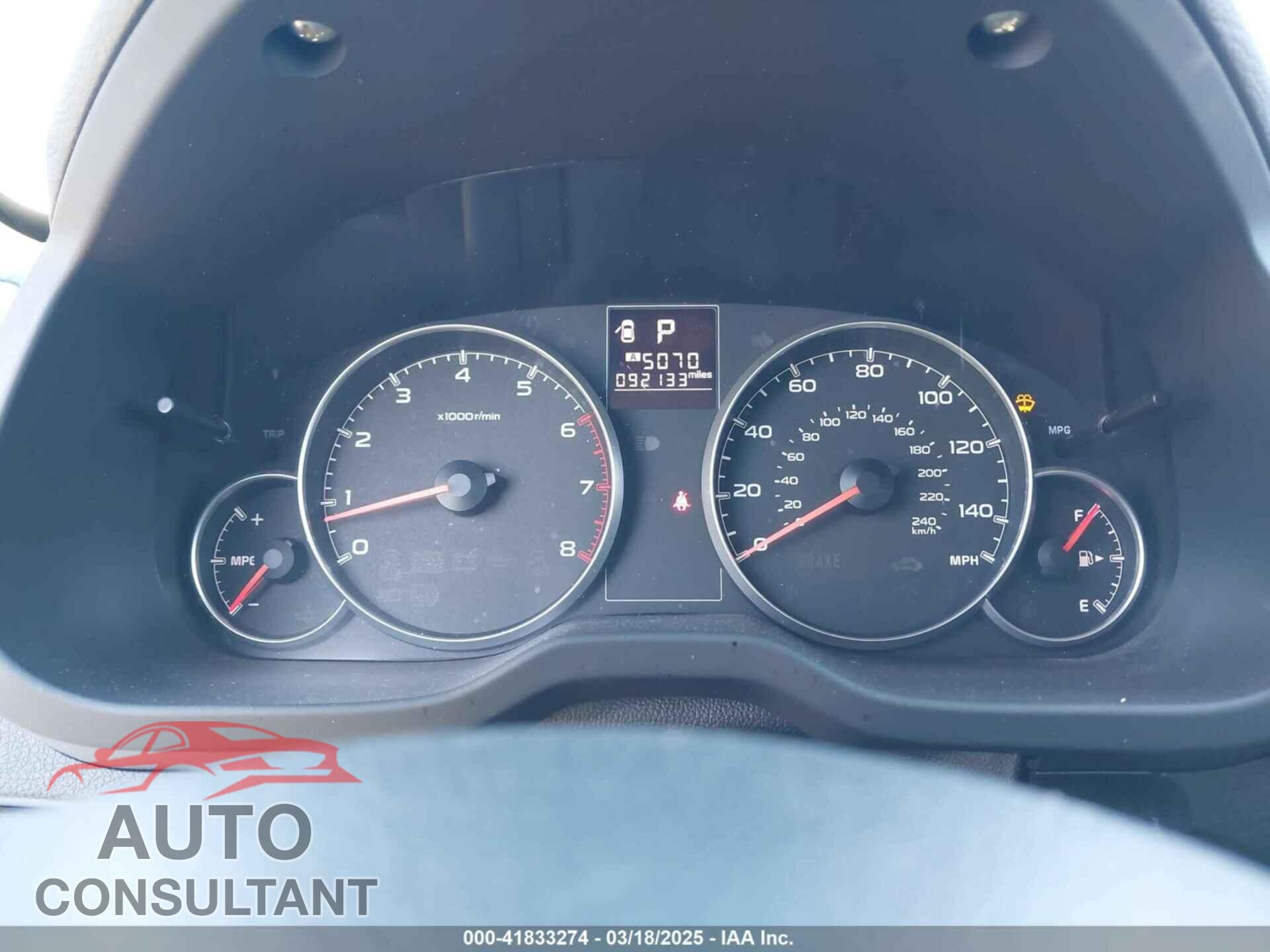 SUBARU OUTBACK 2013 - 4S4BRBGC8D3239709