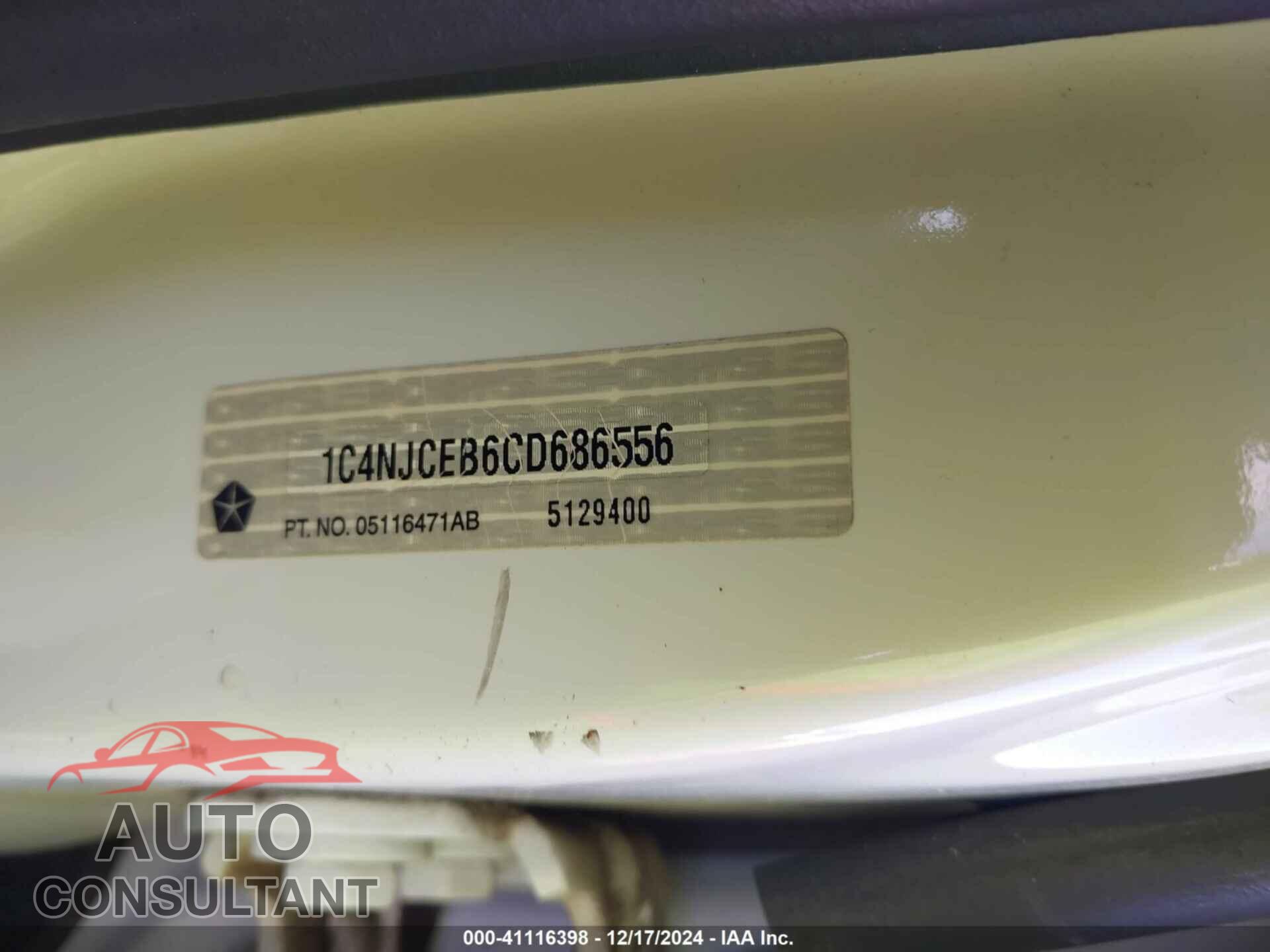 JEEP COMPASS 2012 - 1C4NJCEB6CD686556