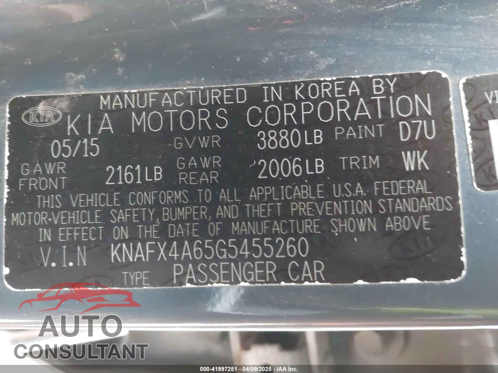 KIA FORTE 2016 - KNAFX4A65G5455260