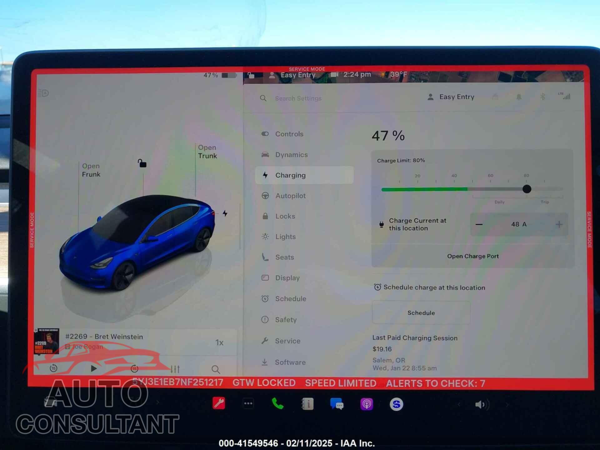 TESLA MODEL 3 2022 - 5YJ3E1EB7NF251217