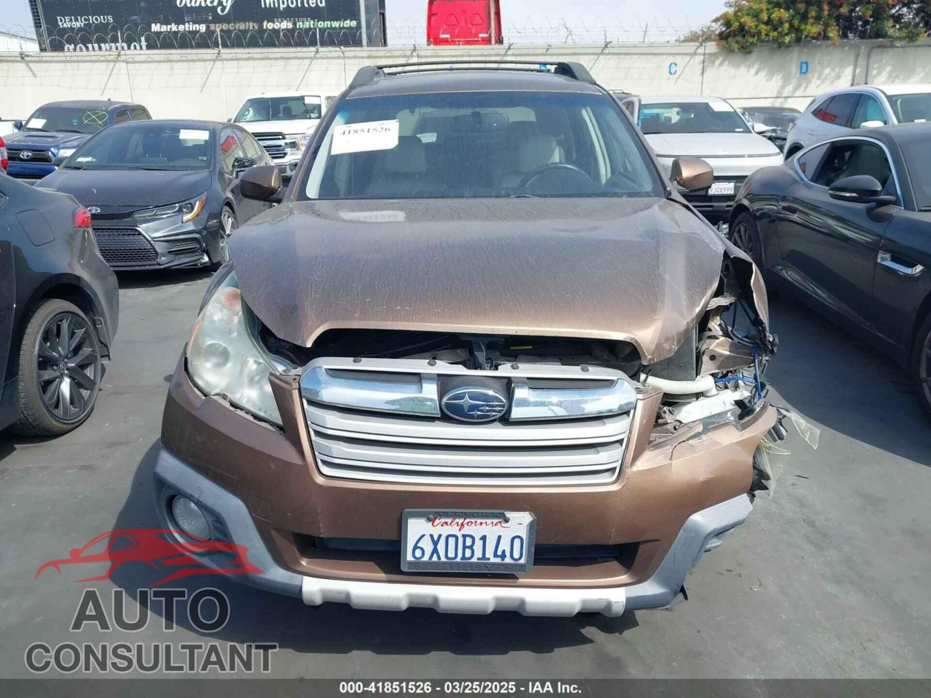 SUBARU OUTBACK 2013 - 4S4BRBLC7D3205525