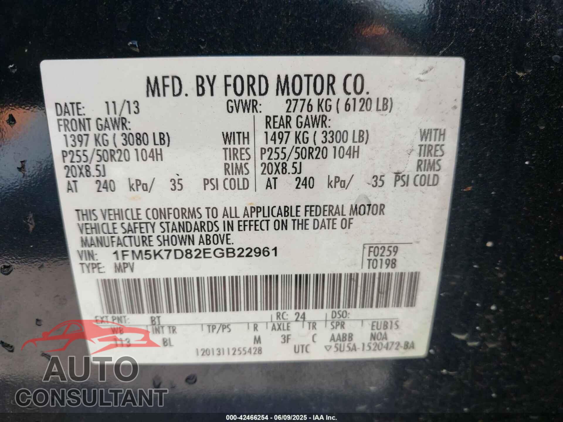 FORD EXPLORER 2014 - 1FM5K7D82EGB22961