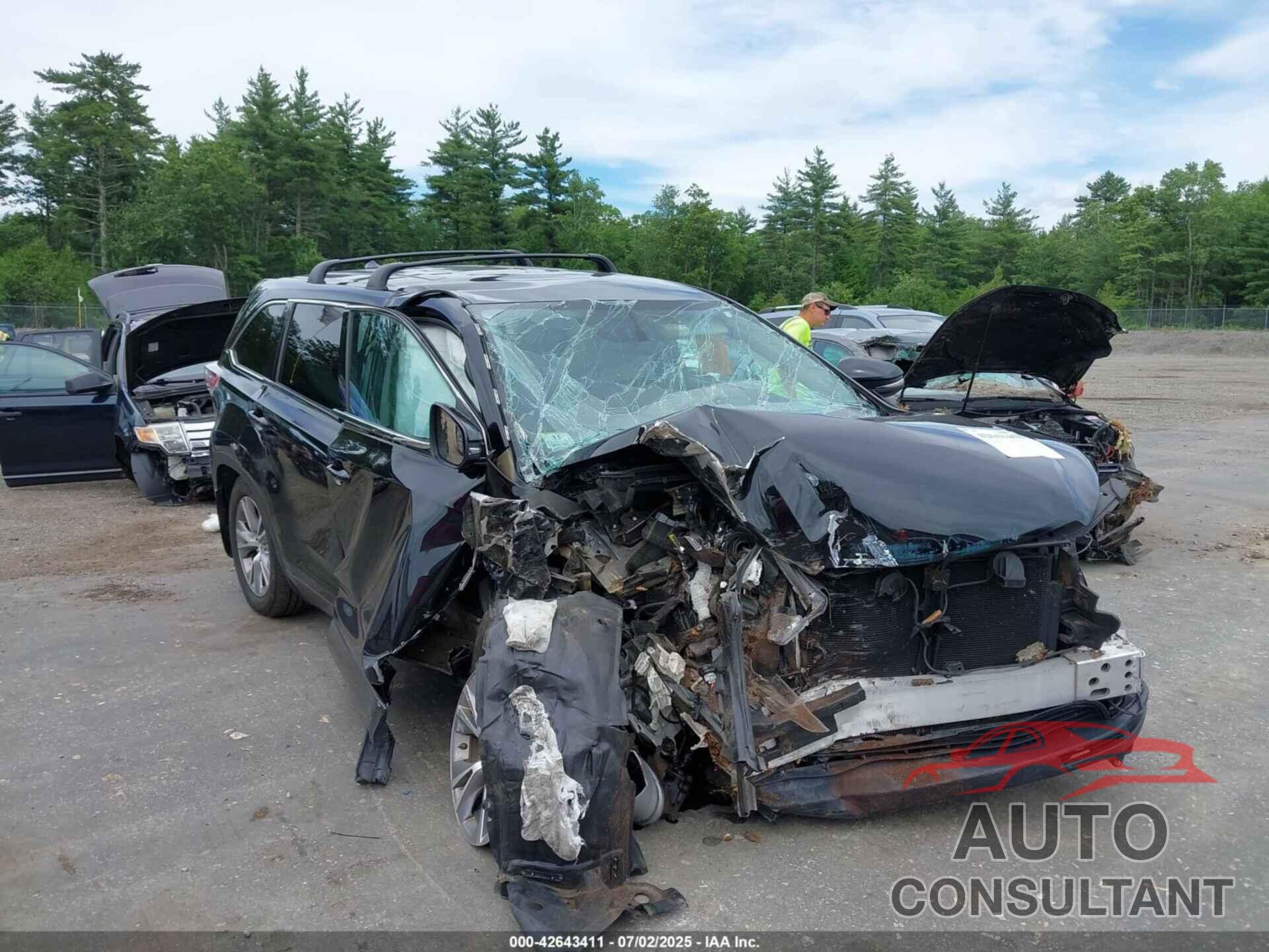 TOYOTA HIGHLANDER 2015 - 5TDBKRFH1FS217387