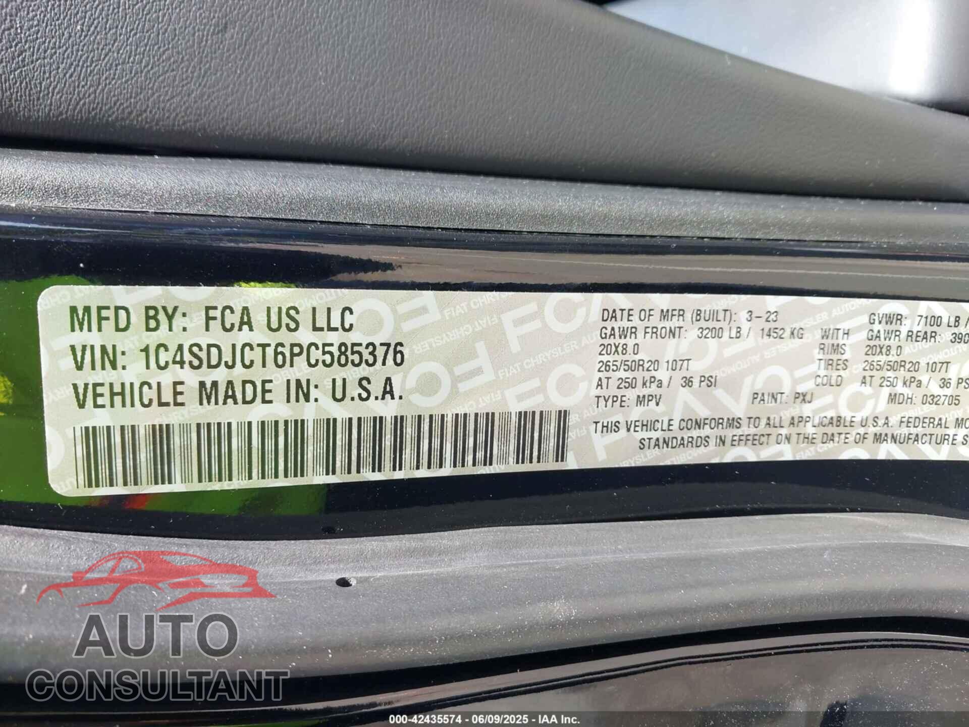 DODGE DURANGO 2023 - 1C4SDJCT6PC585376