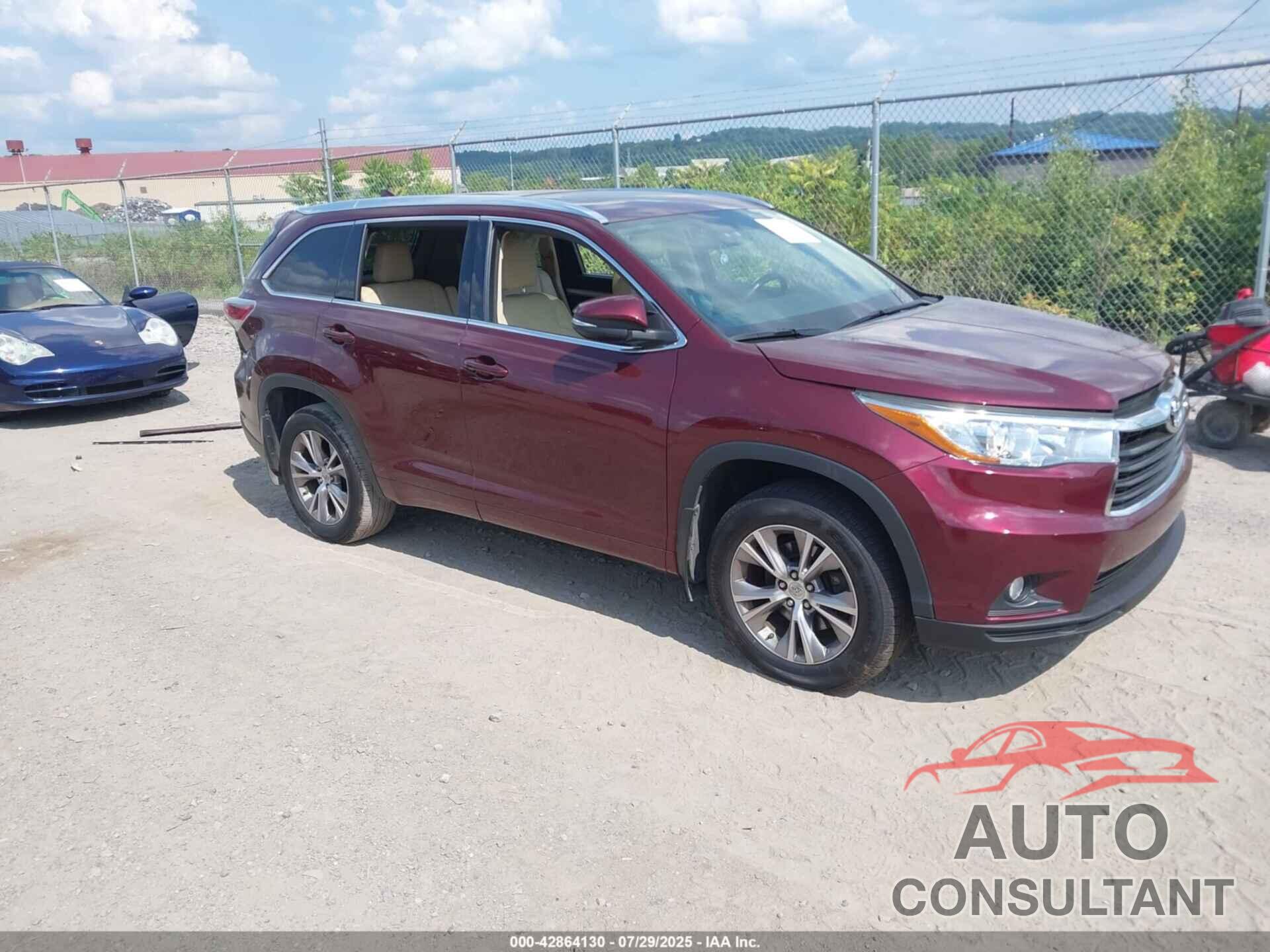 TOYOTA HIGHLANDER 2015 - 5TDJKRFH7FS181488