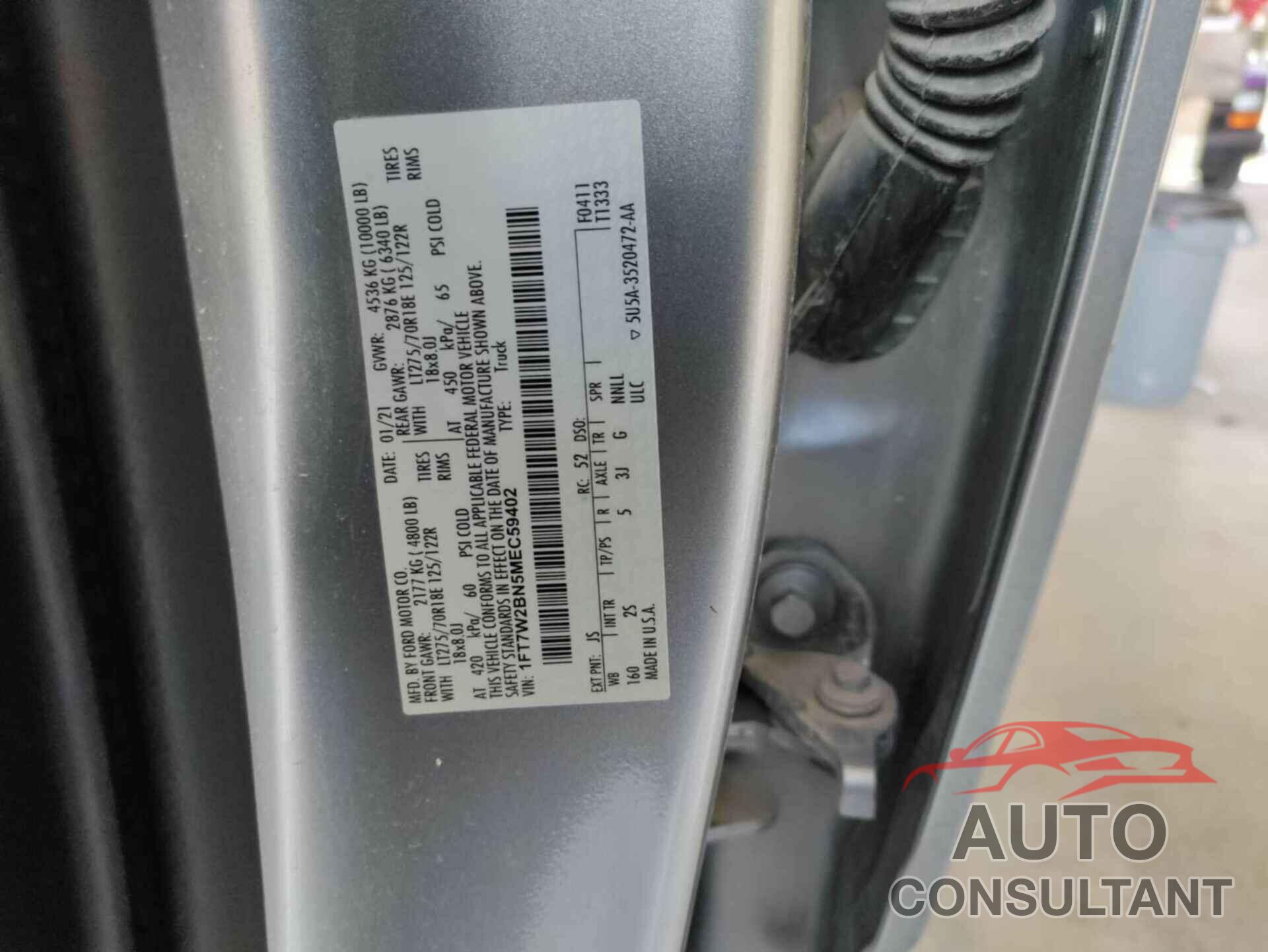 FORD F250 2021 - 1FT7W2BN5MEC59402
