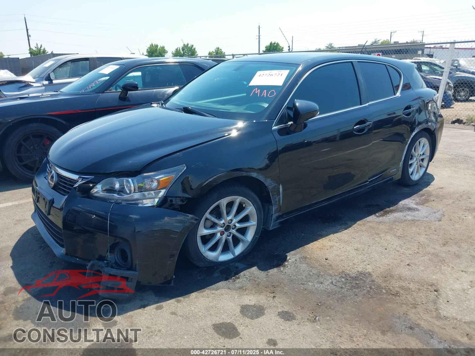 LEXUS CT 200H 2013 - JTHKD5BH9D2125536