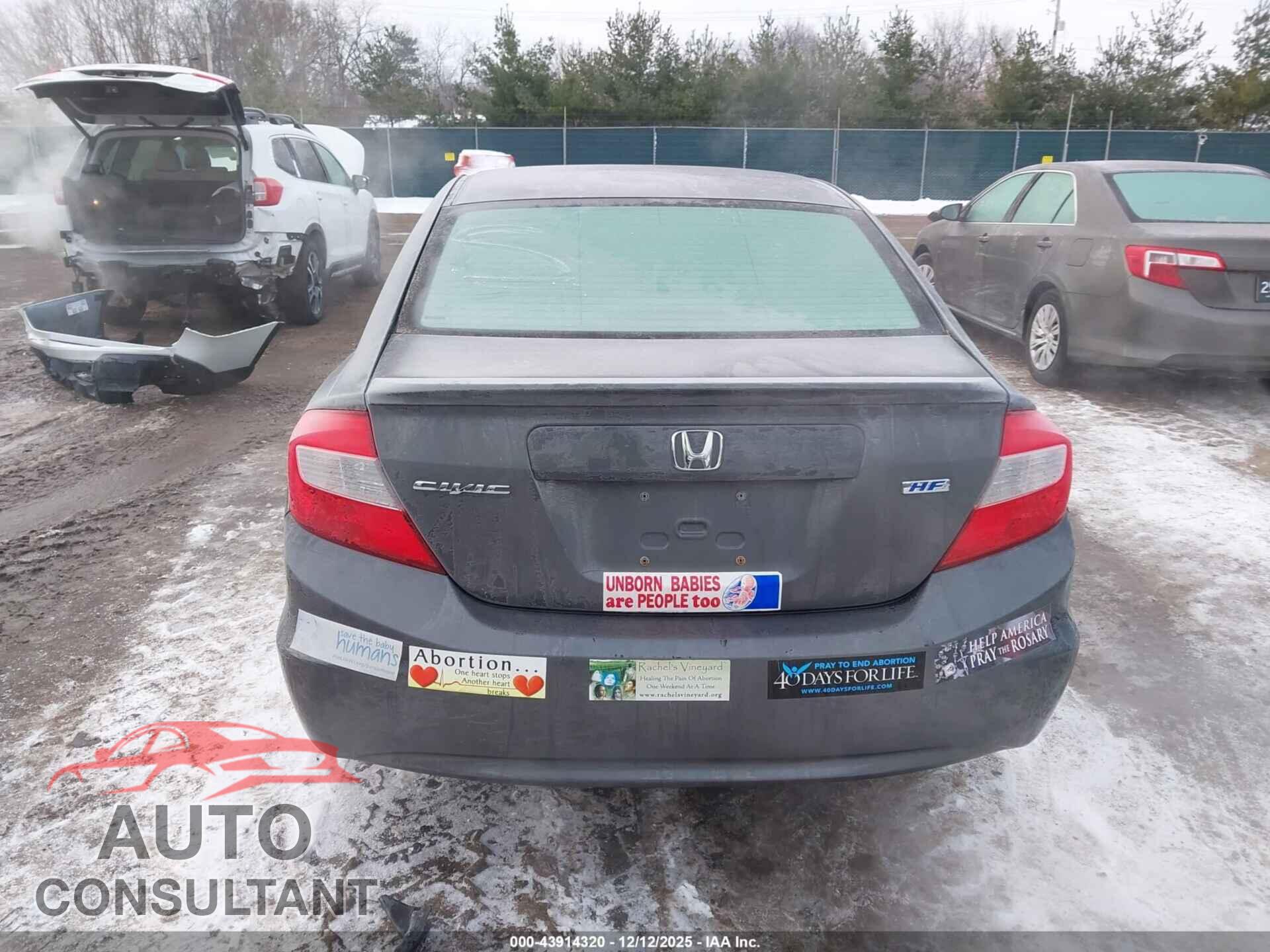 HONDA CIVIC 2012 - 2HGFB2F63CH329207