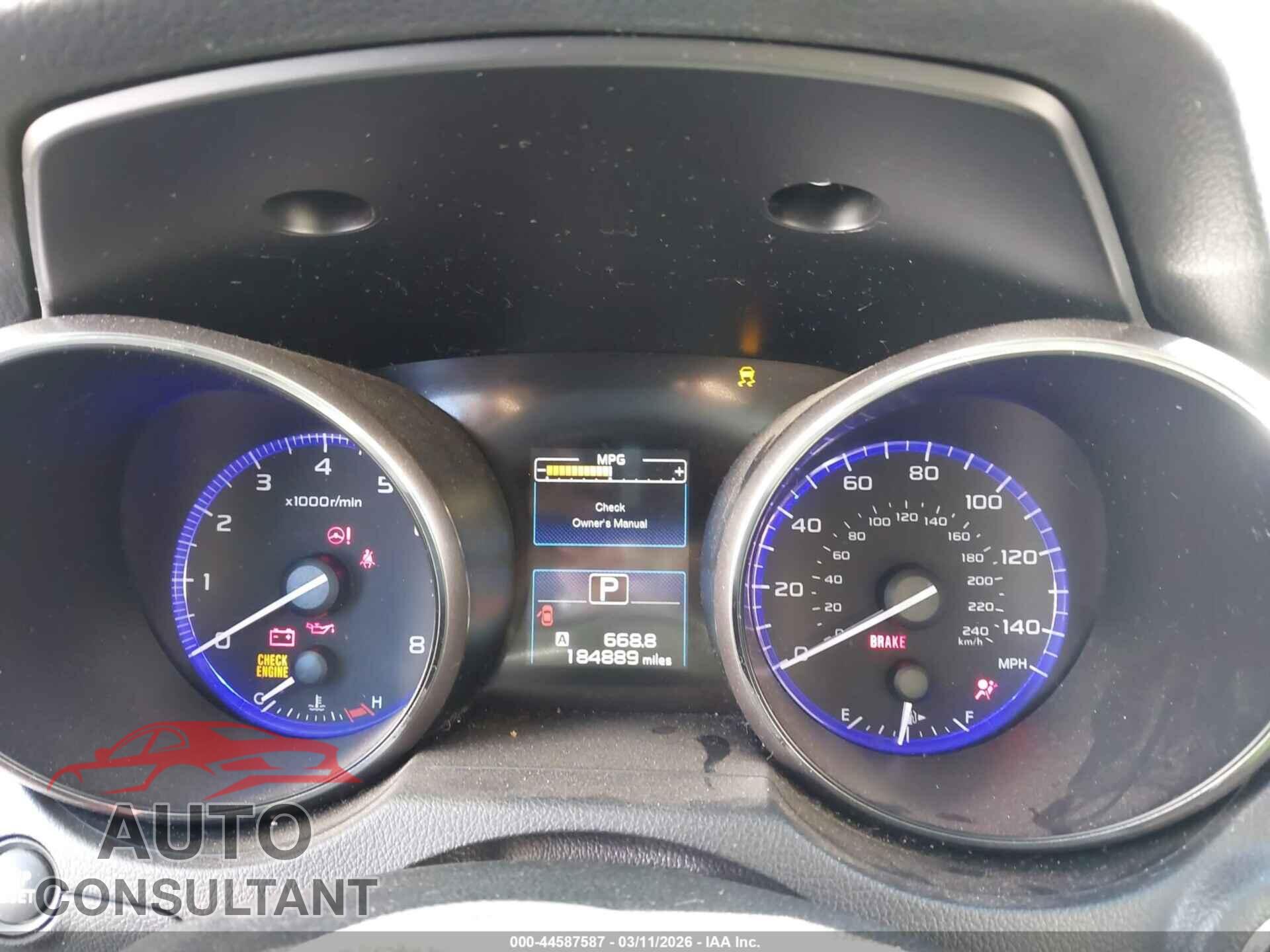 SUBARU OUTBACK 2015 - 4S4BSBLC6F3206527