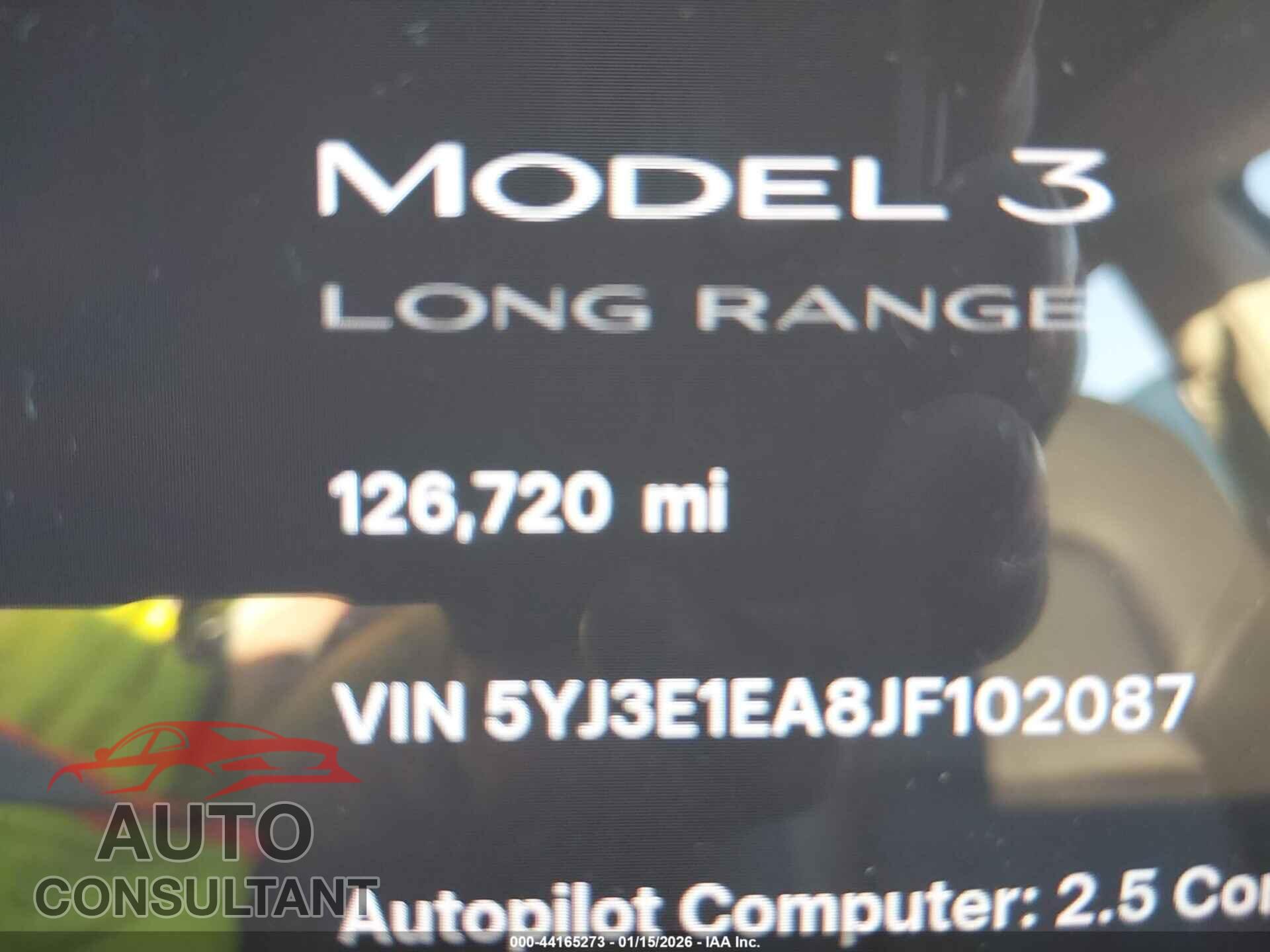 TESLA MODEL 3 2018 - 5YJ3E1EA8JF102087