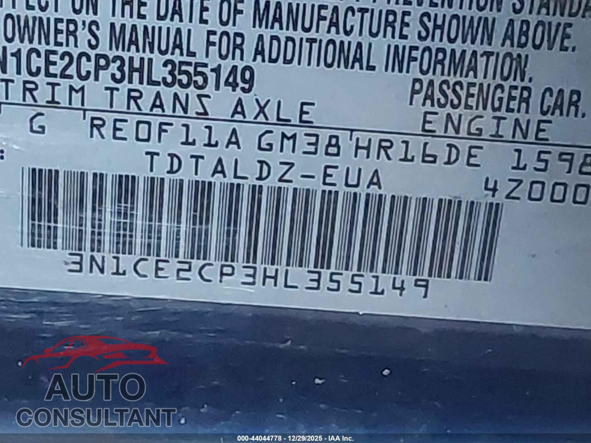 NISSAN VERSA NOTE 2017 - 3N1CE2CP3HL355149