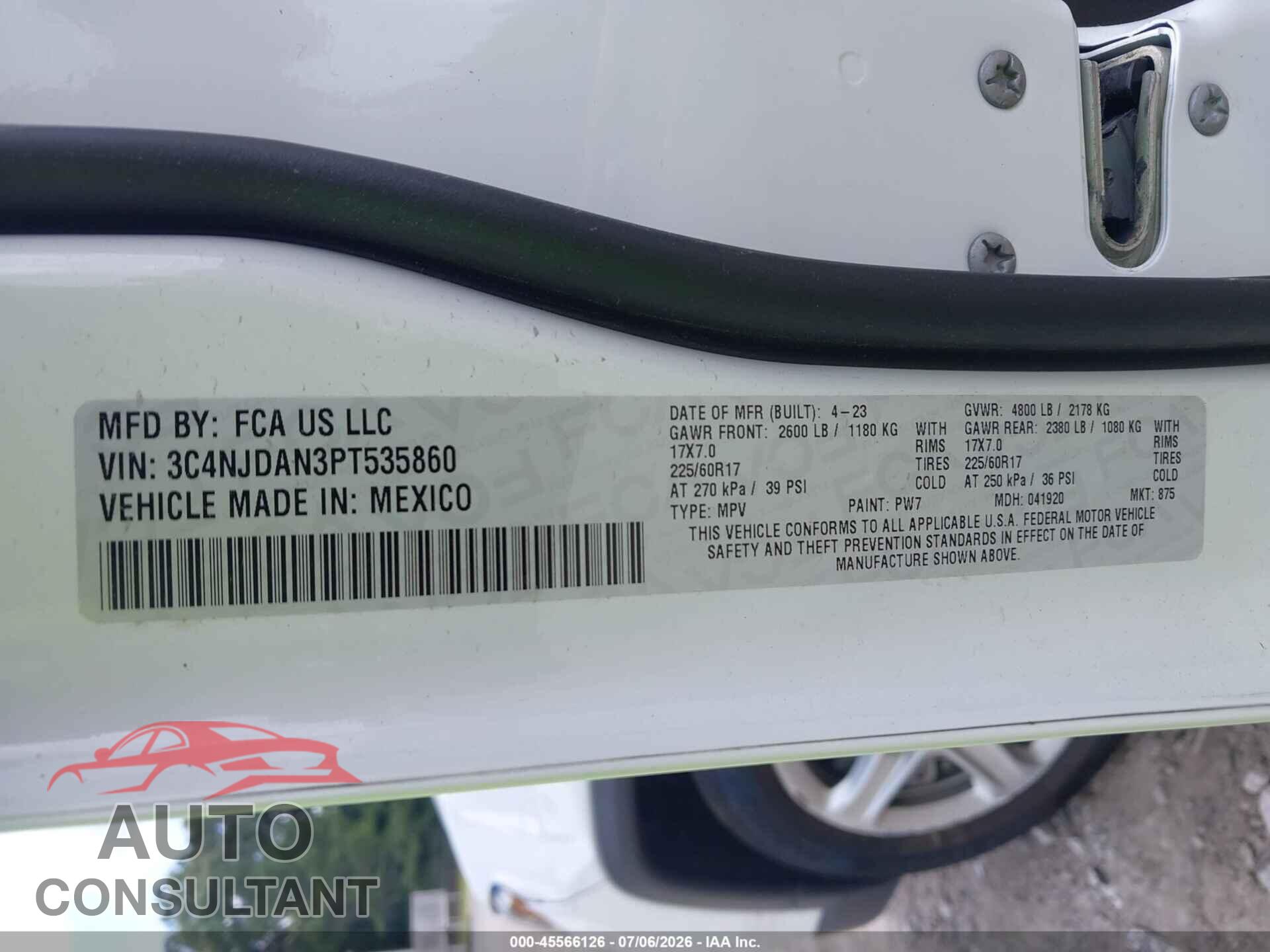 JEEP COMPASS 2023 - 3C4NJDAN3PT535860