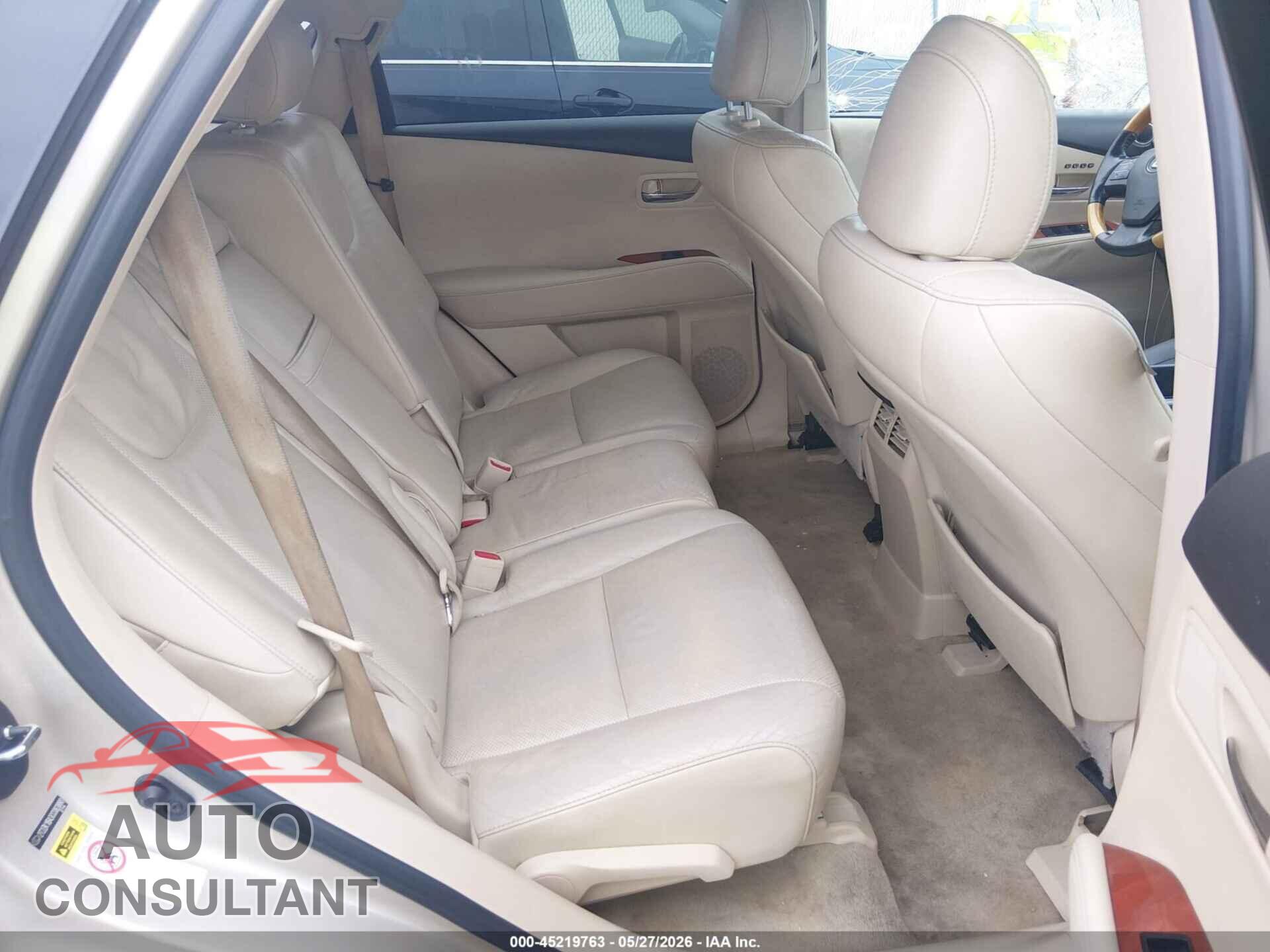 LEXUS RX 350 2012 - 2T2ZK1BA3CC083880