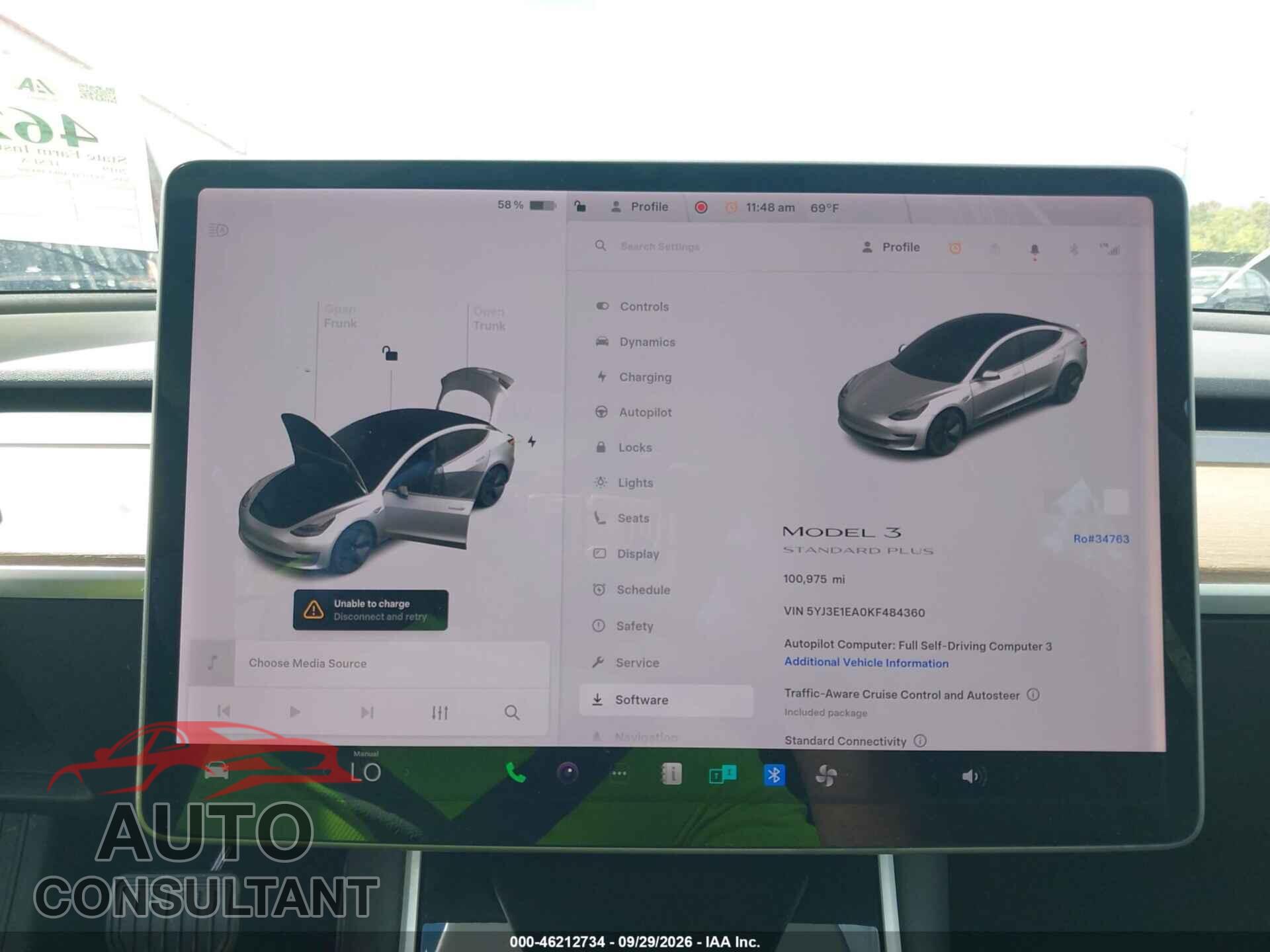 TESLA MODEL 3 2019 - 5YJ3E1EA0KF484360