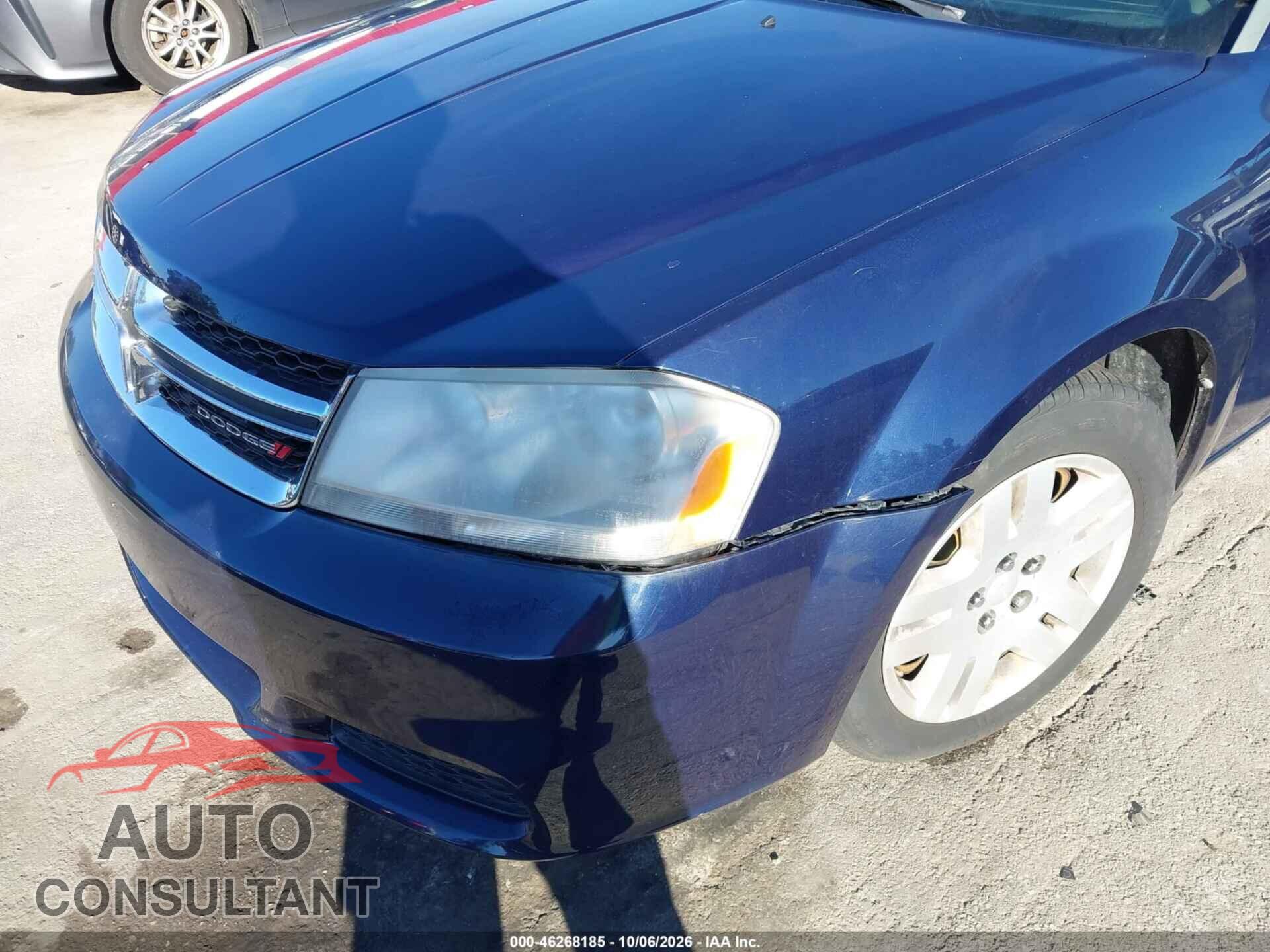 DODGE AVENGER 2013 - 1C3CDZAB7DN621349