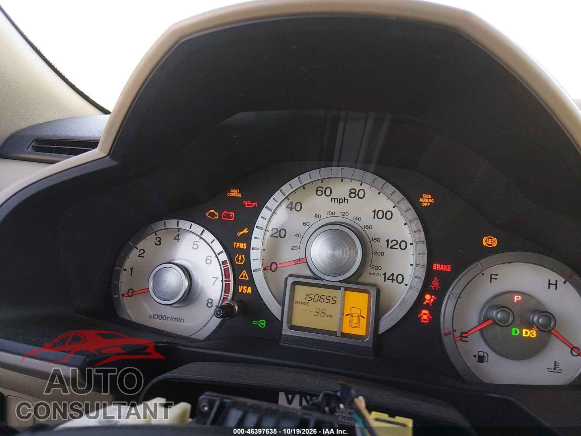HONDA PILOT 2011 - 5FNYF3H23BB024273