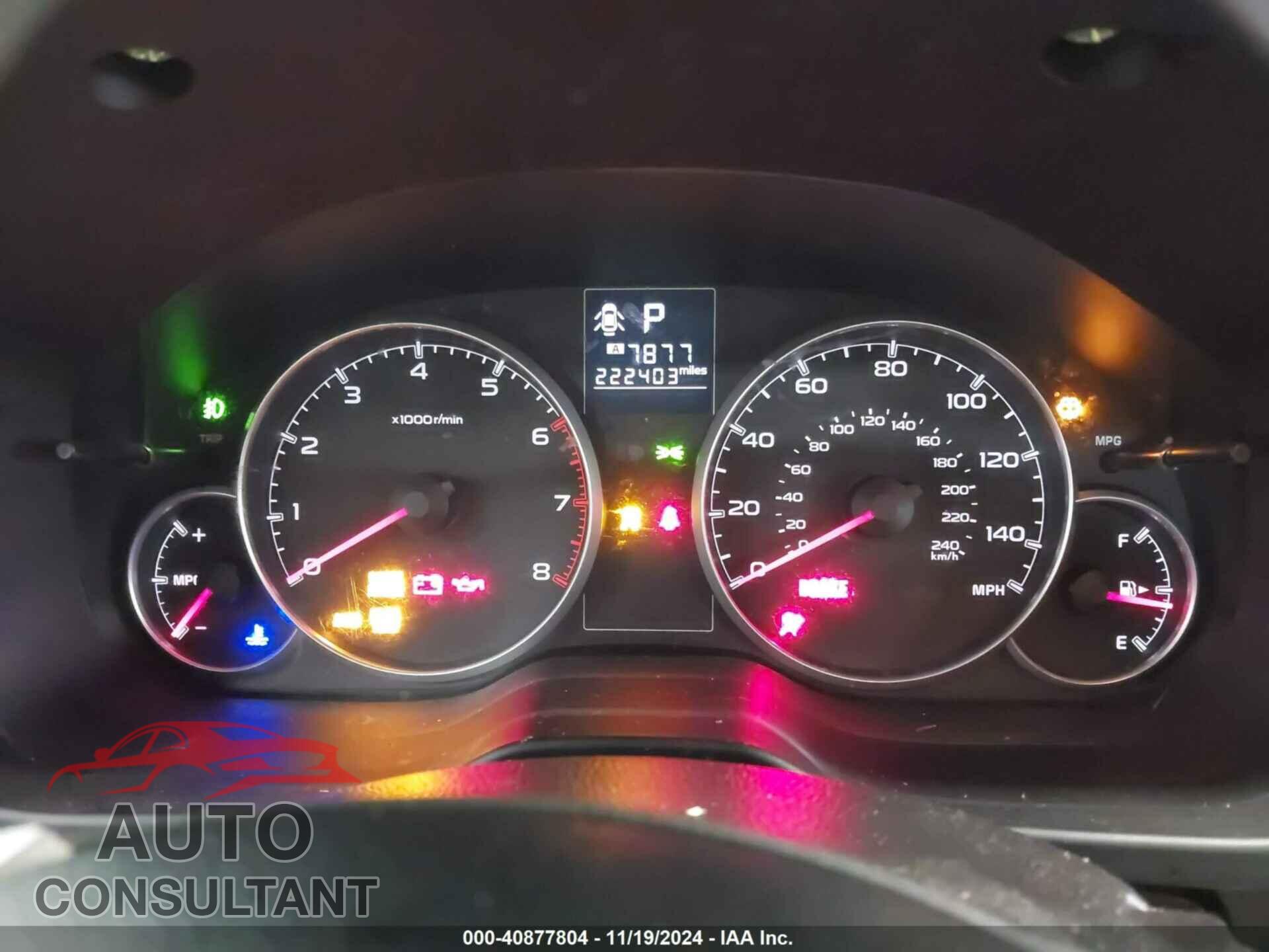 SUBARU OUTBACK 2013 - 4S4BRBGC7D3322029