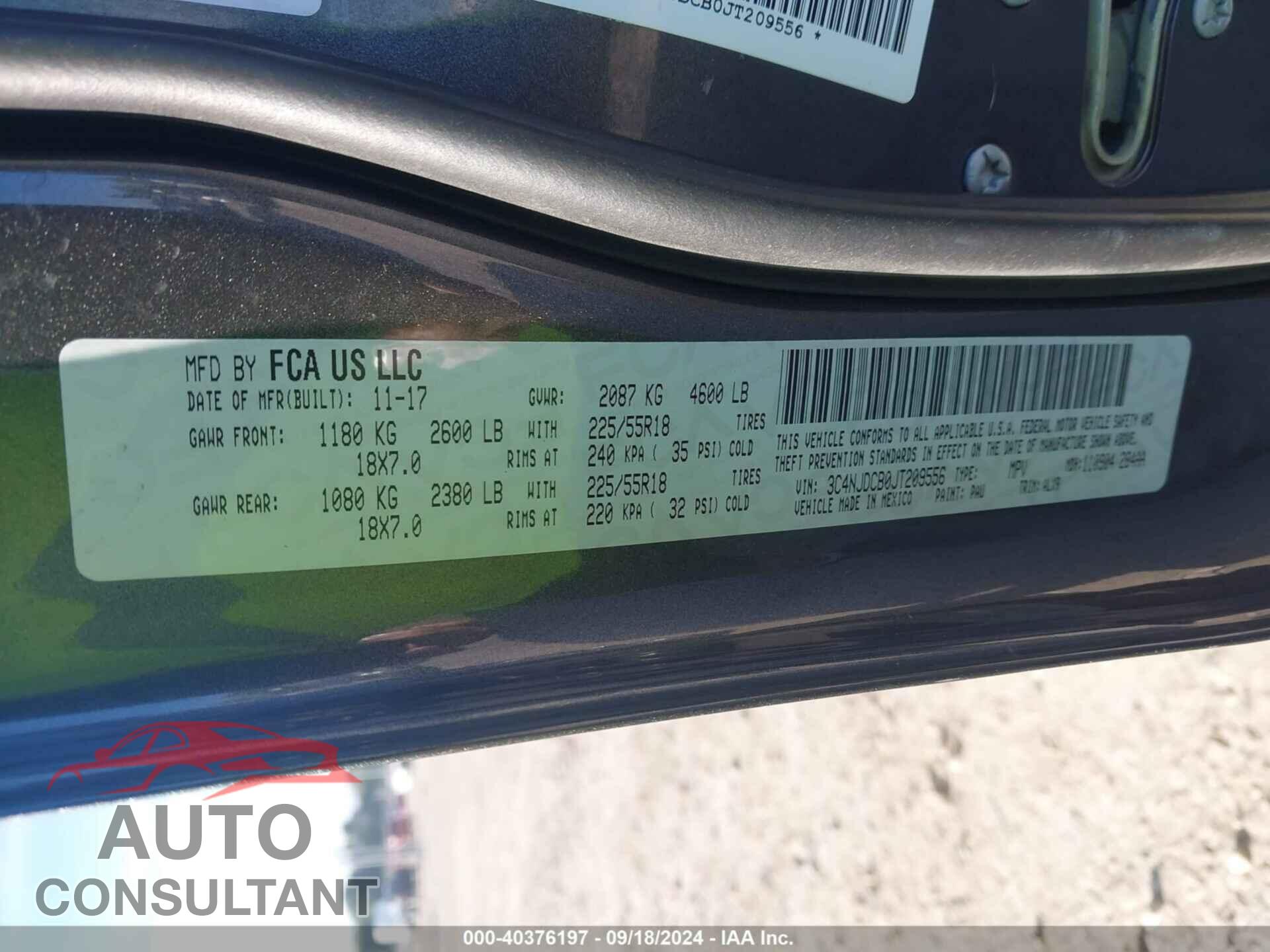 JEEP COMPASS 2018 - 3C4NJDCB0JT209556