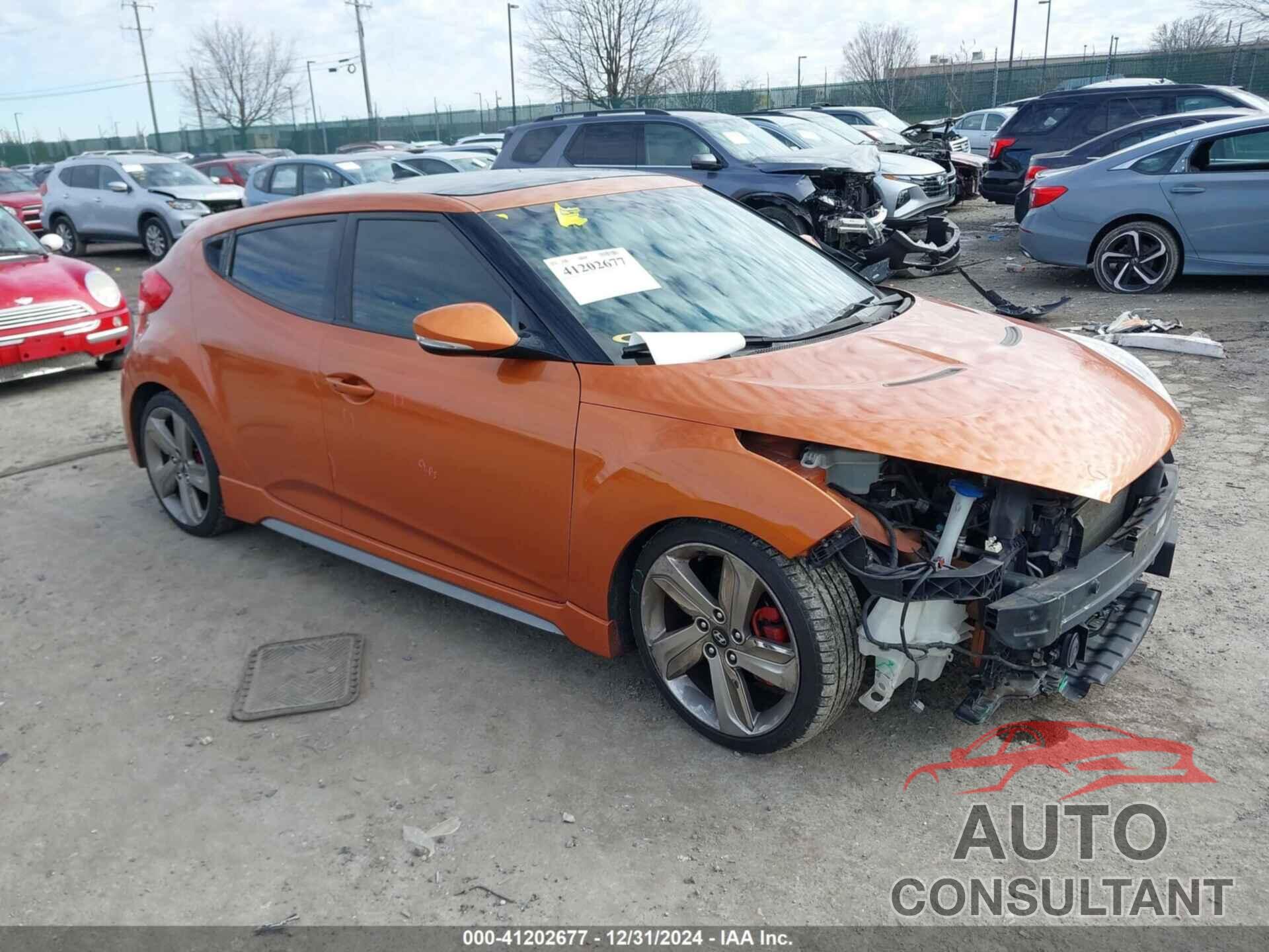 HYUNDAI VELOSTER 2013 - KMHTC6AE2DU122905