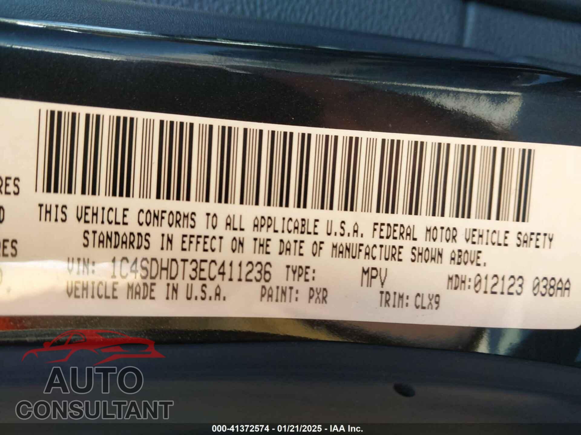 DODGE DURANGO 2014 - 1C4SDHDT3EC411236