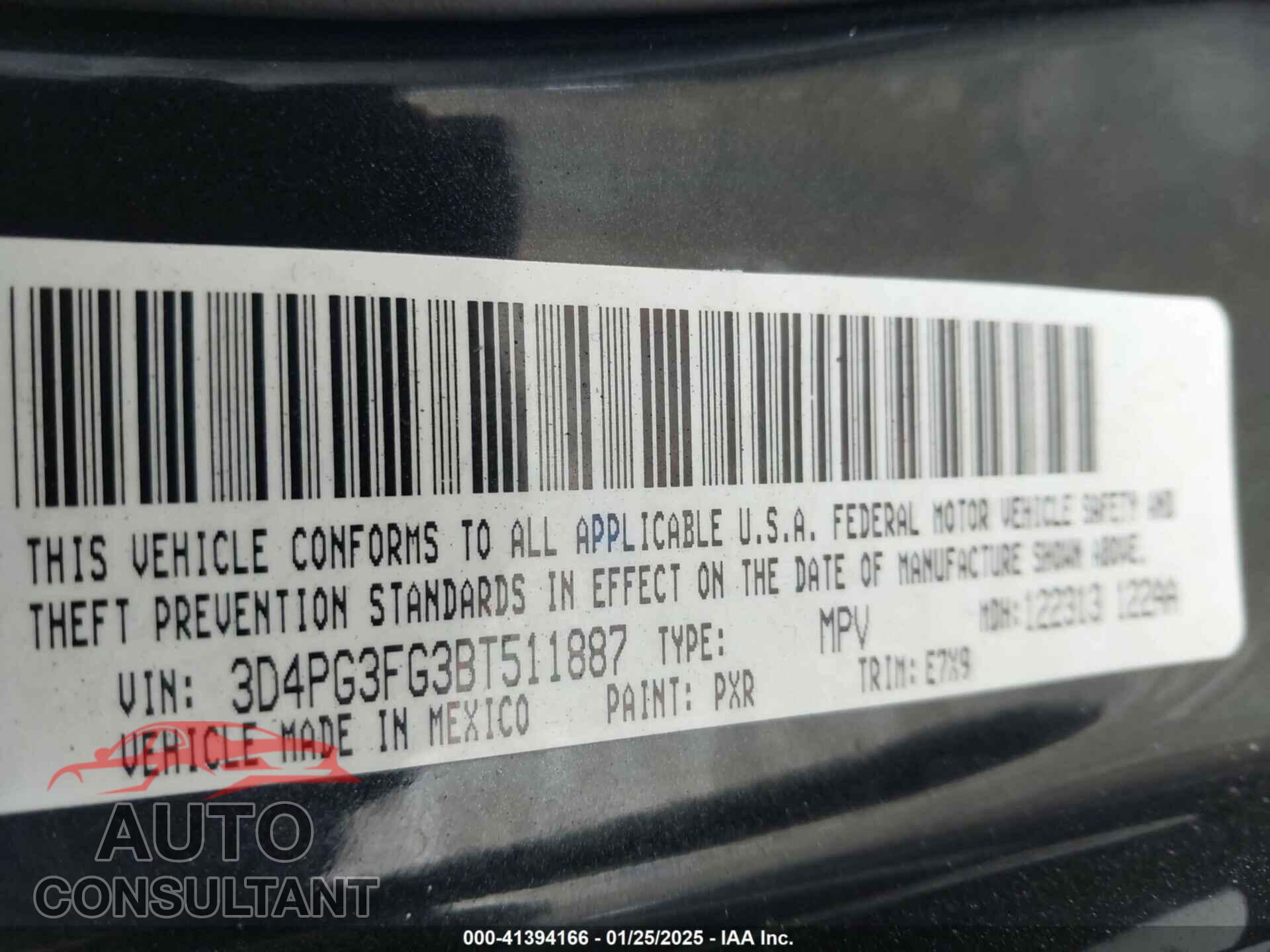 DODGE JOURNEY 2011 - 3D4PG3FG3BT511887