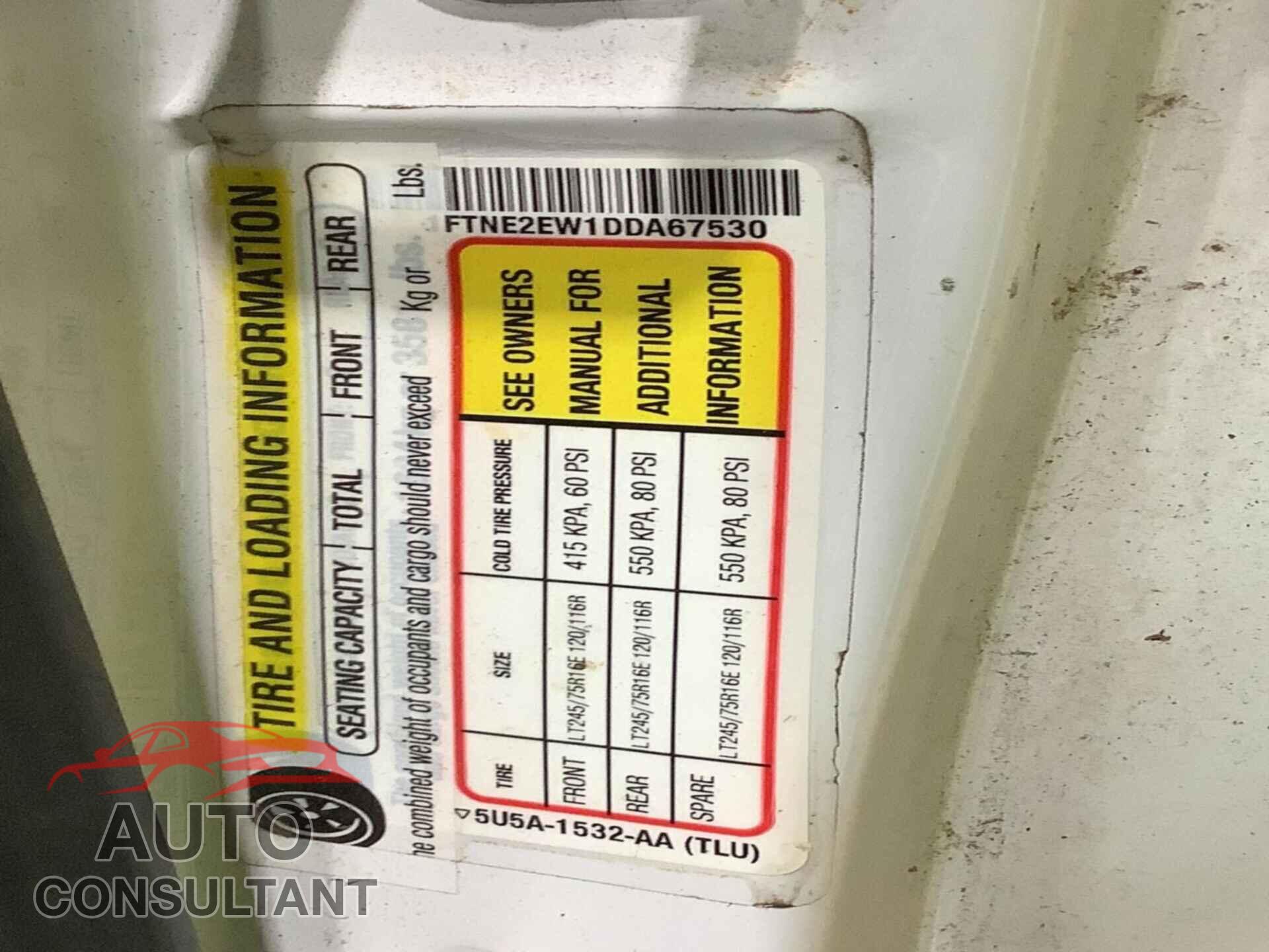 FORD ECONOLINE 2013 - 1FTNE2EW1DDA67530
