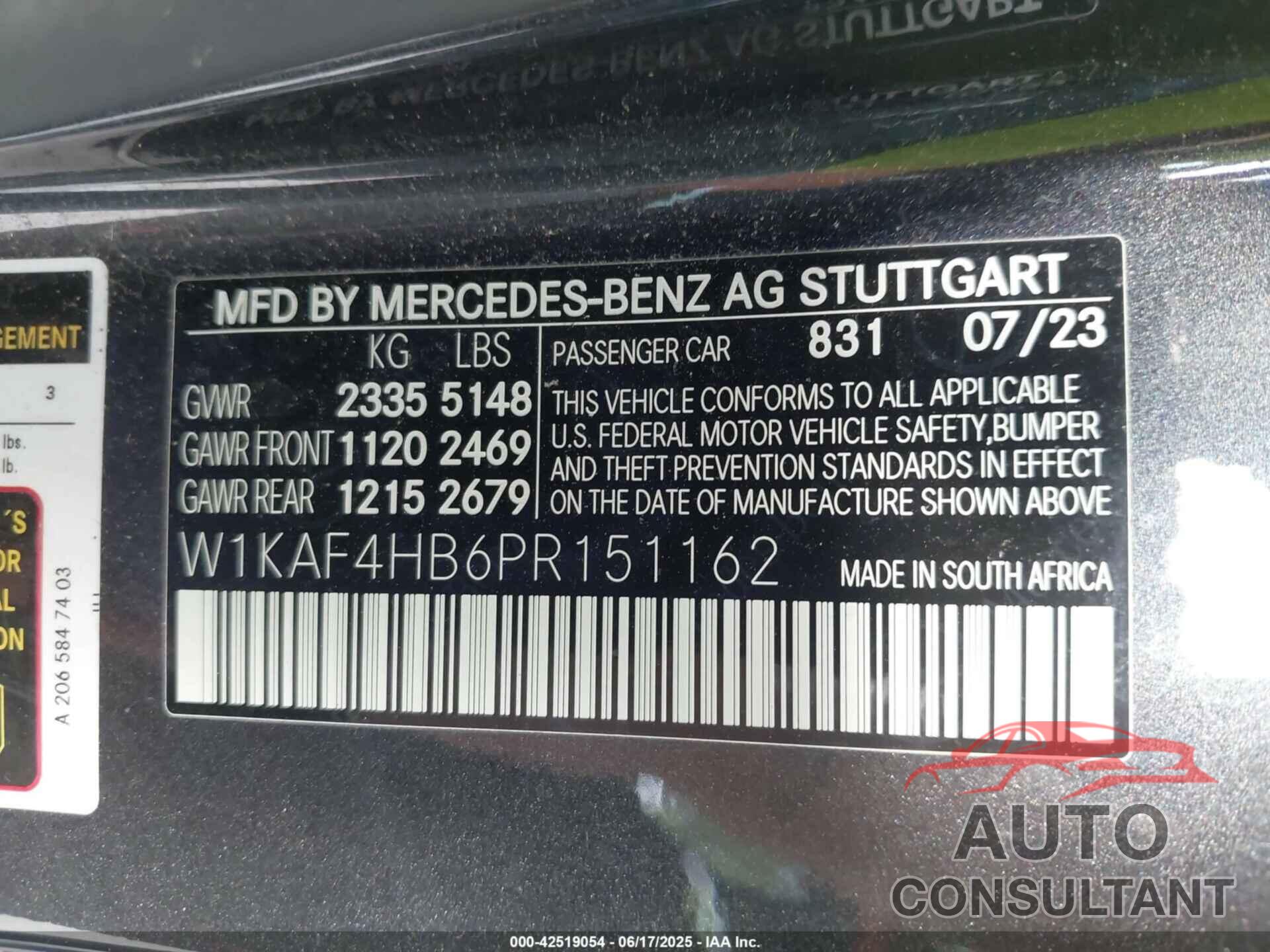 MERCEDES-BENZ C 300 2023 - W1KAF4HB6PR151162