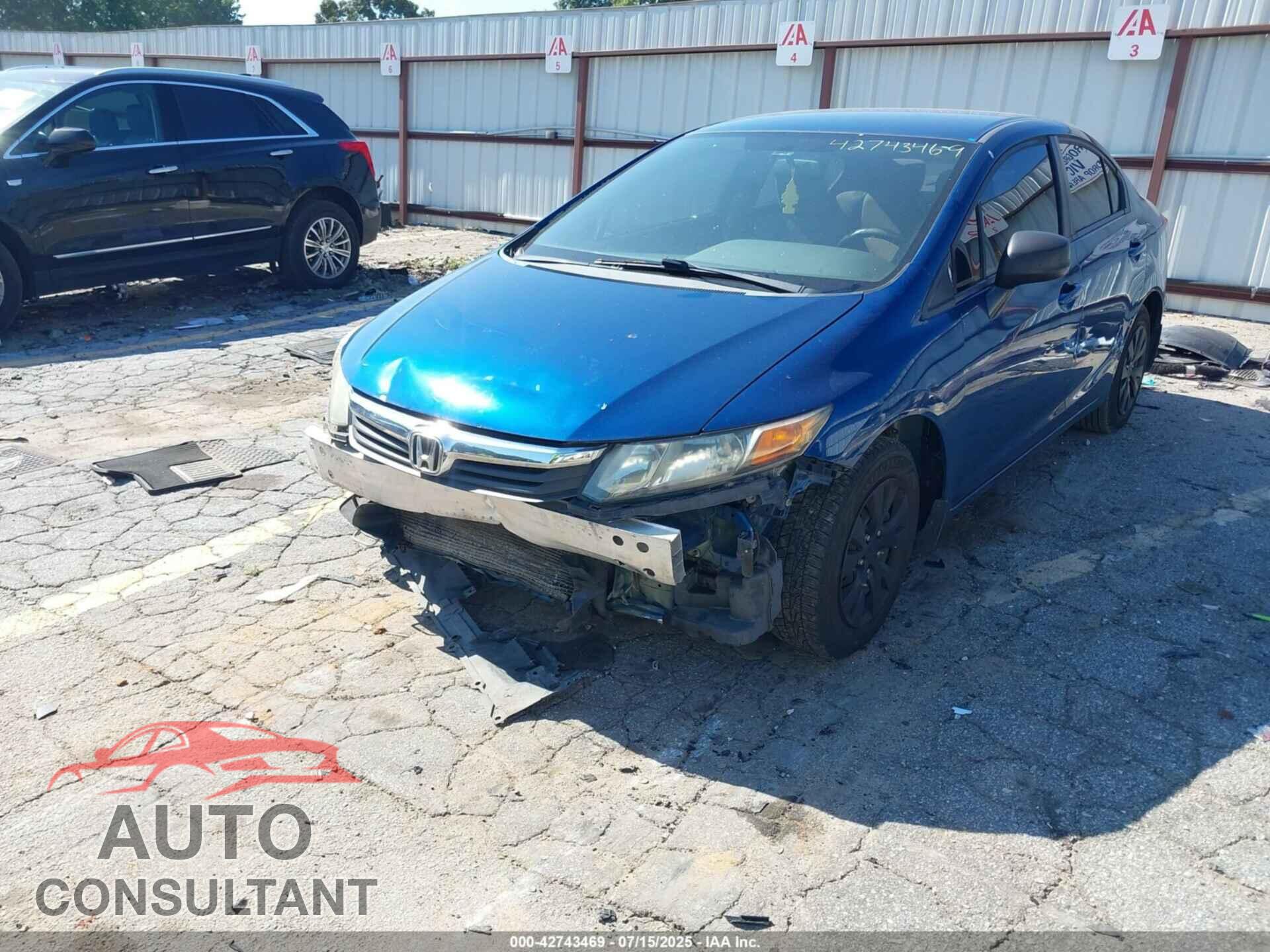HONDA CIVIC 2012 - 19XFB2F56CE081536