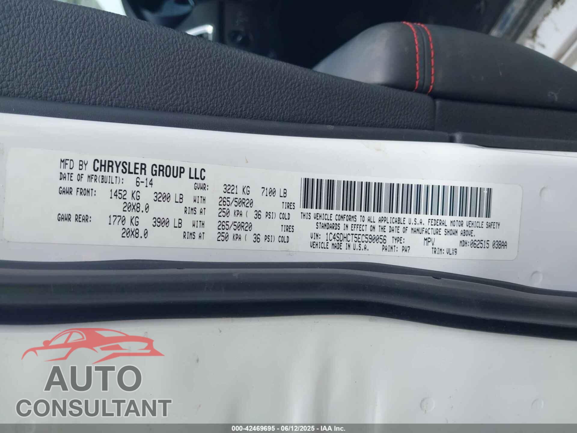 DODGE DURANGO 2014 - 1C4SDHCT5EC590056