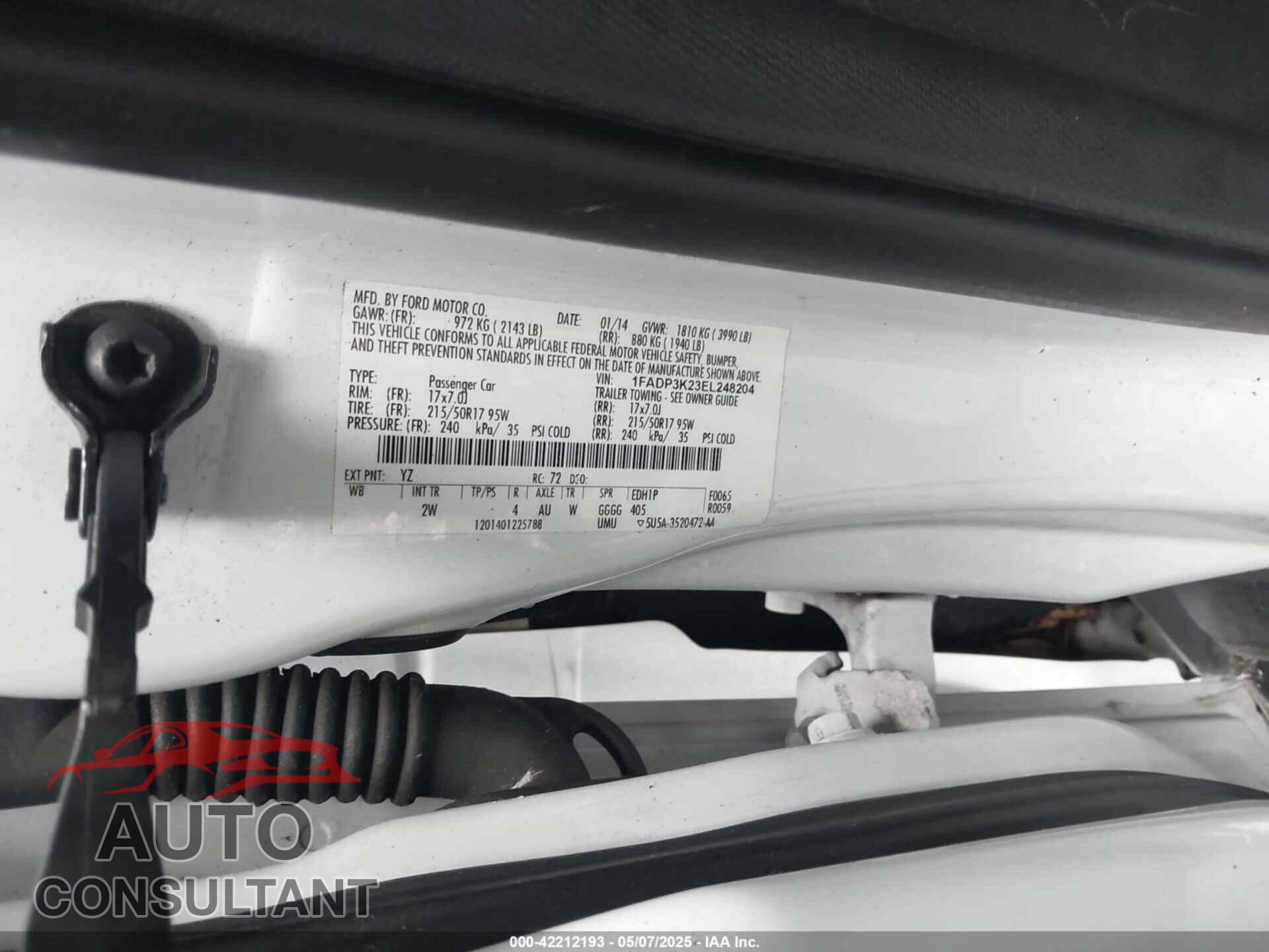 FORD FOCUS 2014 - 1FADP3K23EL248204