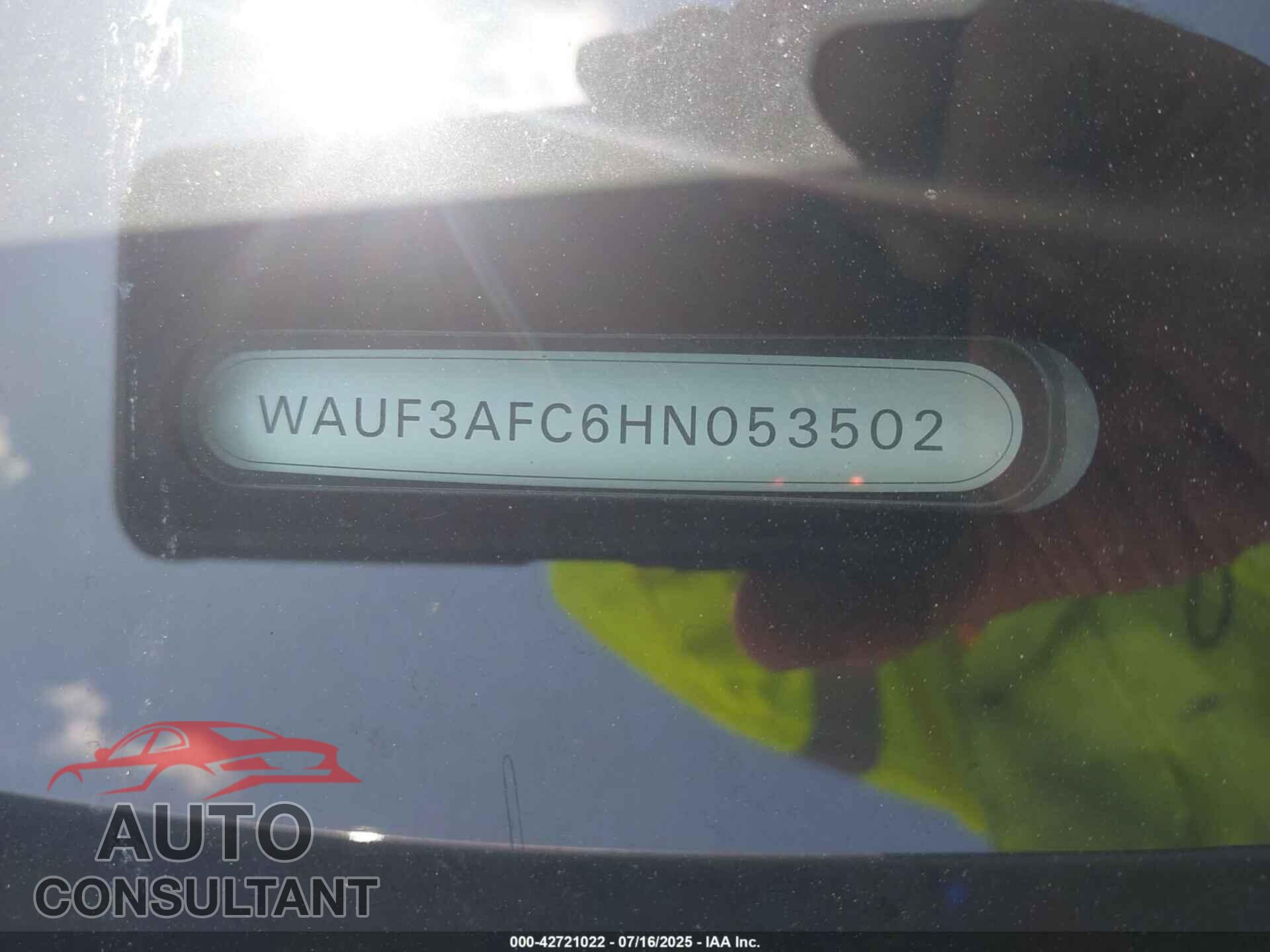 AUDI A6 2017 - WAUF3AFC6HN053502