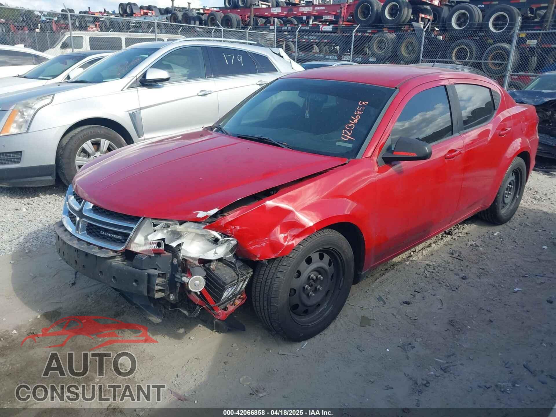 DODGE AVENGER 2012 - 1C3CDZABXCN173493