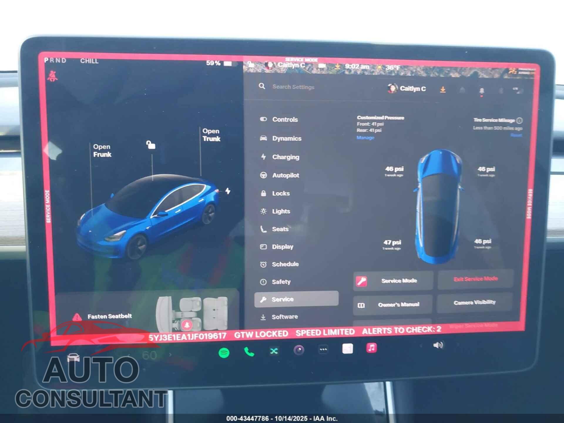 TESLA MODEL 3 2018 - 5YJ3E1EA1JF019617