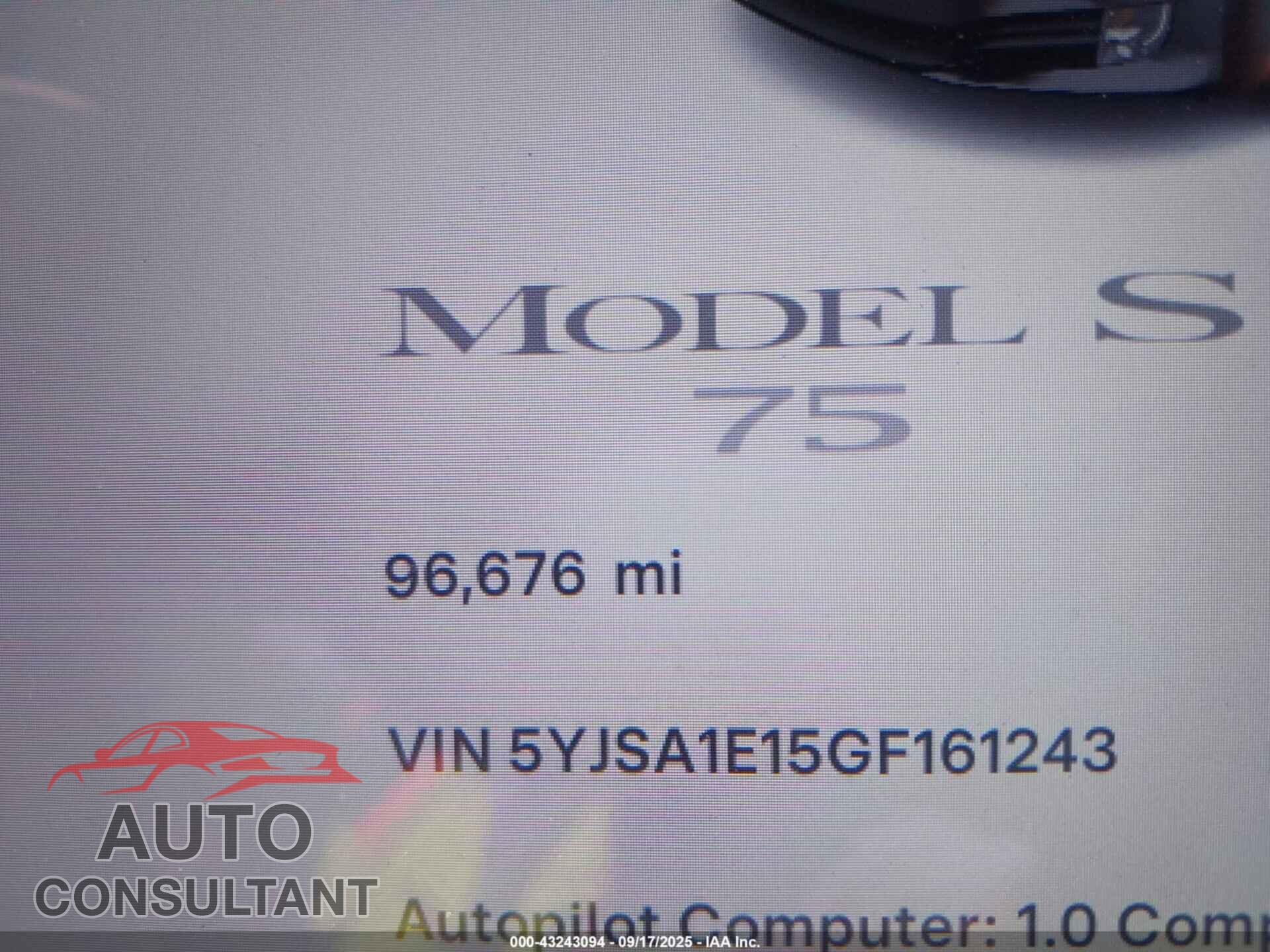 TESLA MODEL S 2016 - 5YJSA1E15GF161243