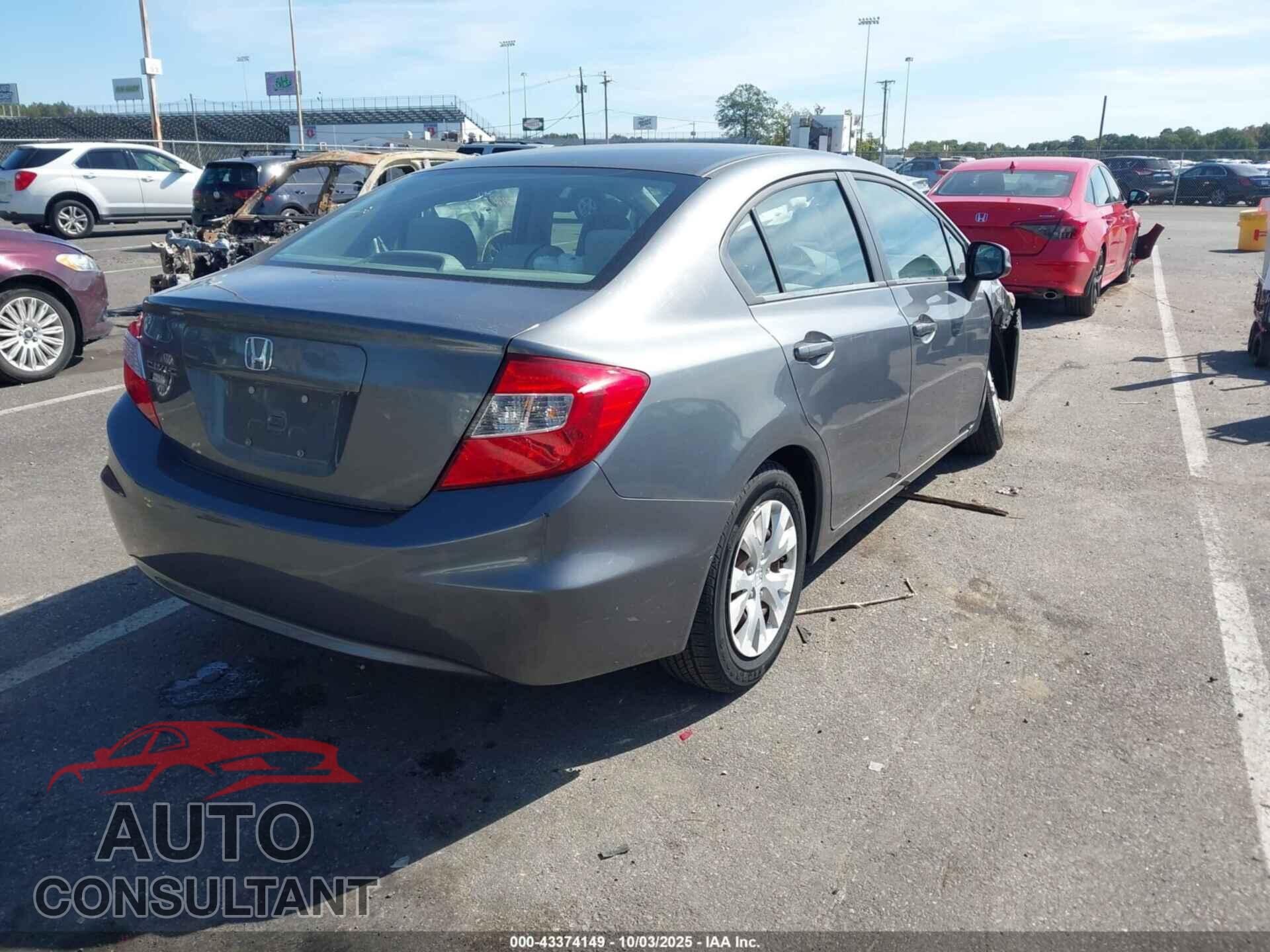 HONDA CIVIC 2012 - 19XFB2F56CE388012