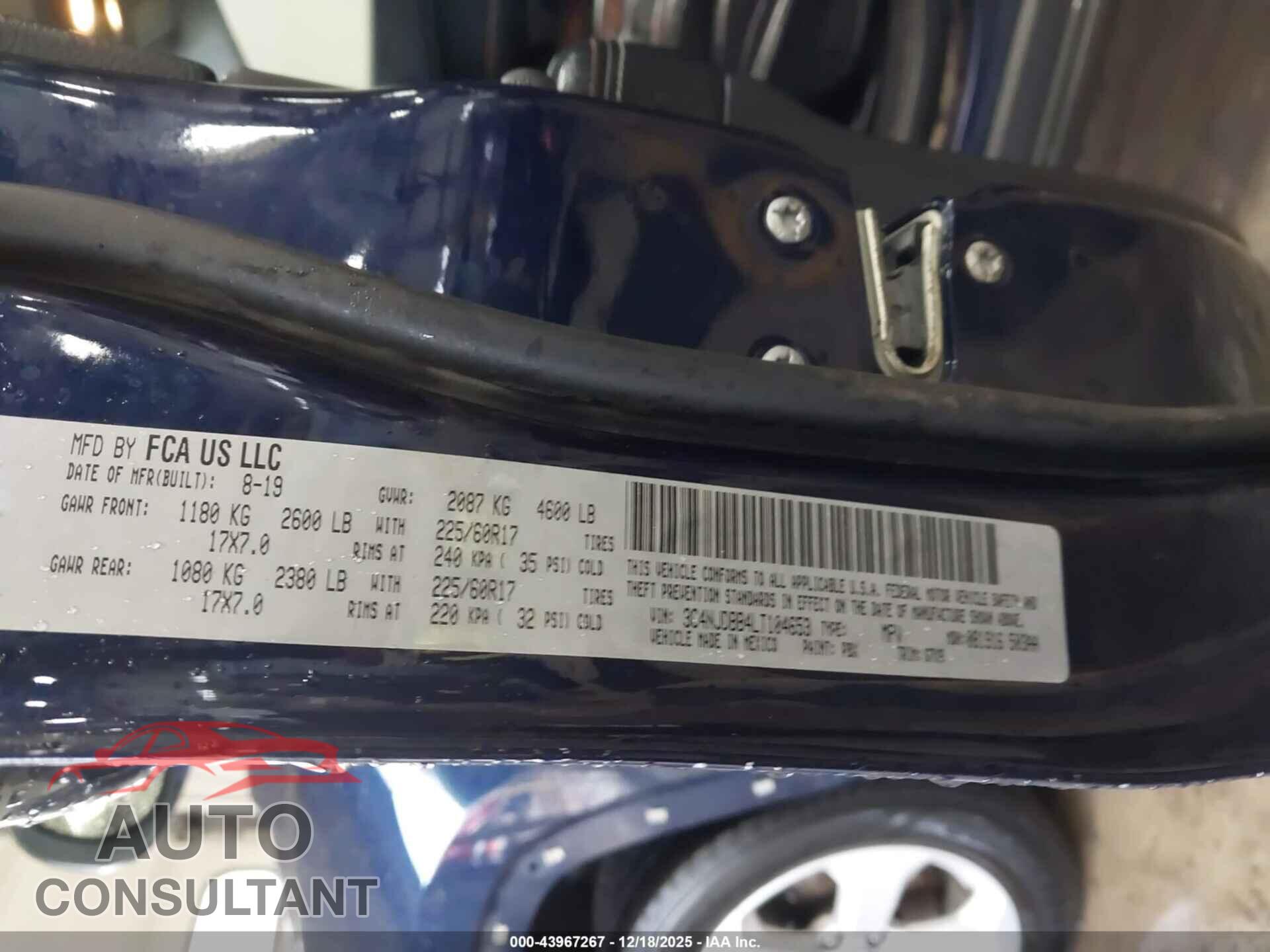 JEEP COMPASS 2020 - 3C4NJDBB4LT104653