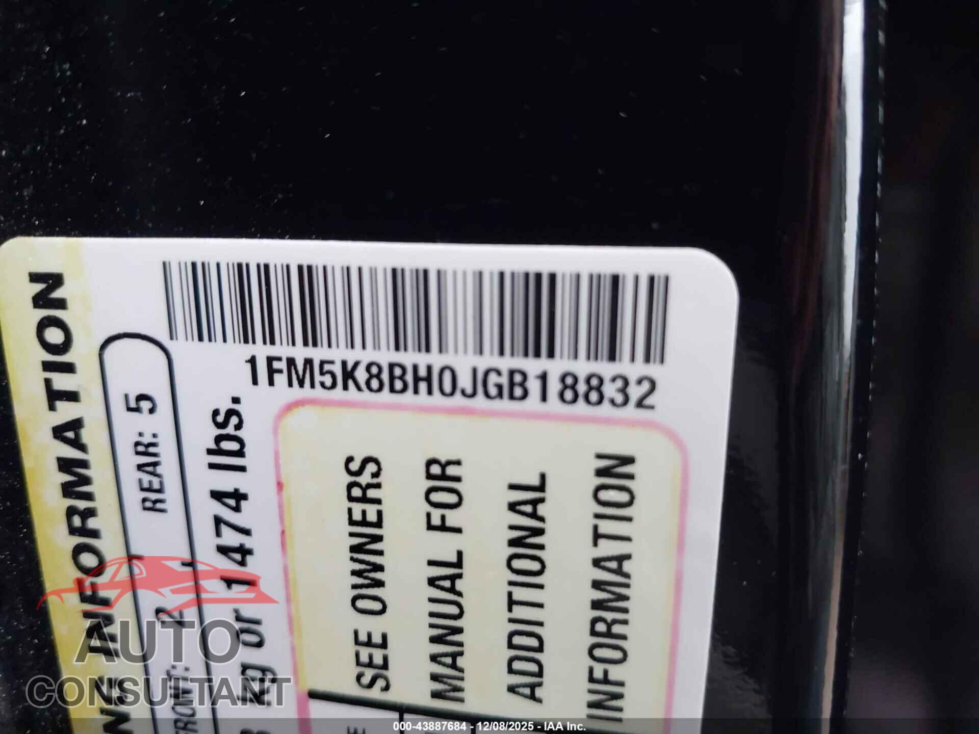 FORD EXPLORER 2018 - 1FM5K8BH0JGB18832