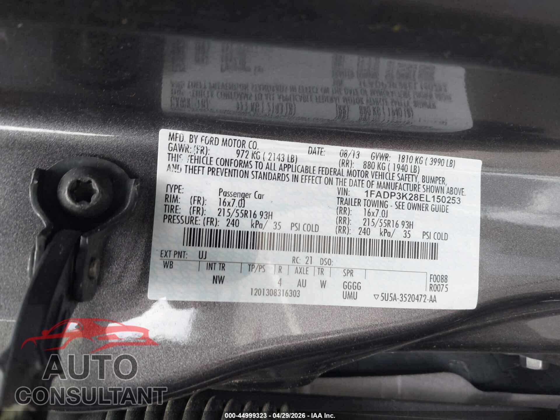 FORD FOCUS 2014 - 1FADP3K28EL150253