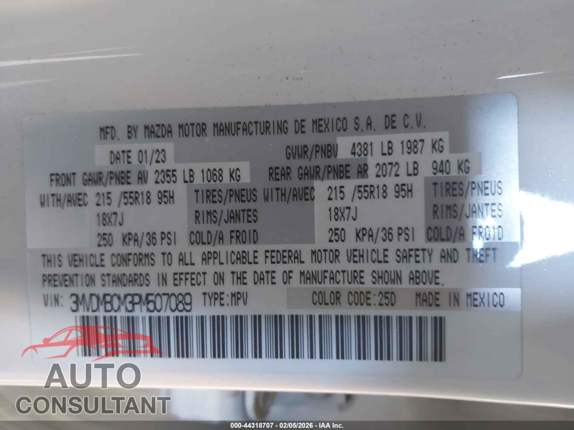 MAZDA CX-30 2023 - 3MVDMBCM3PM507089