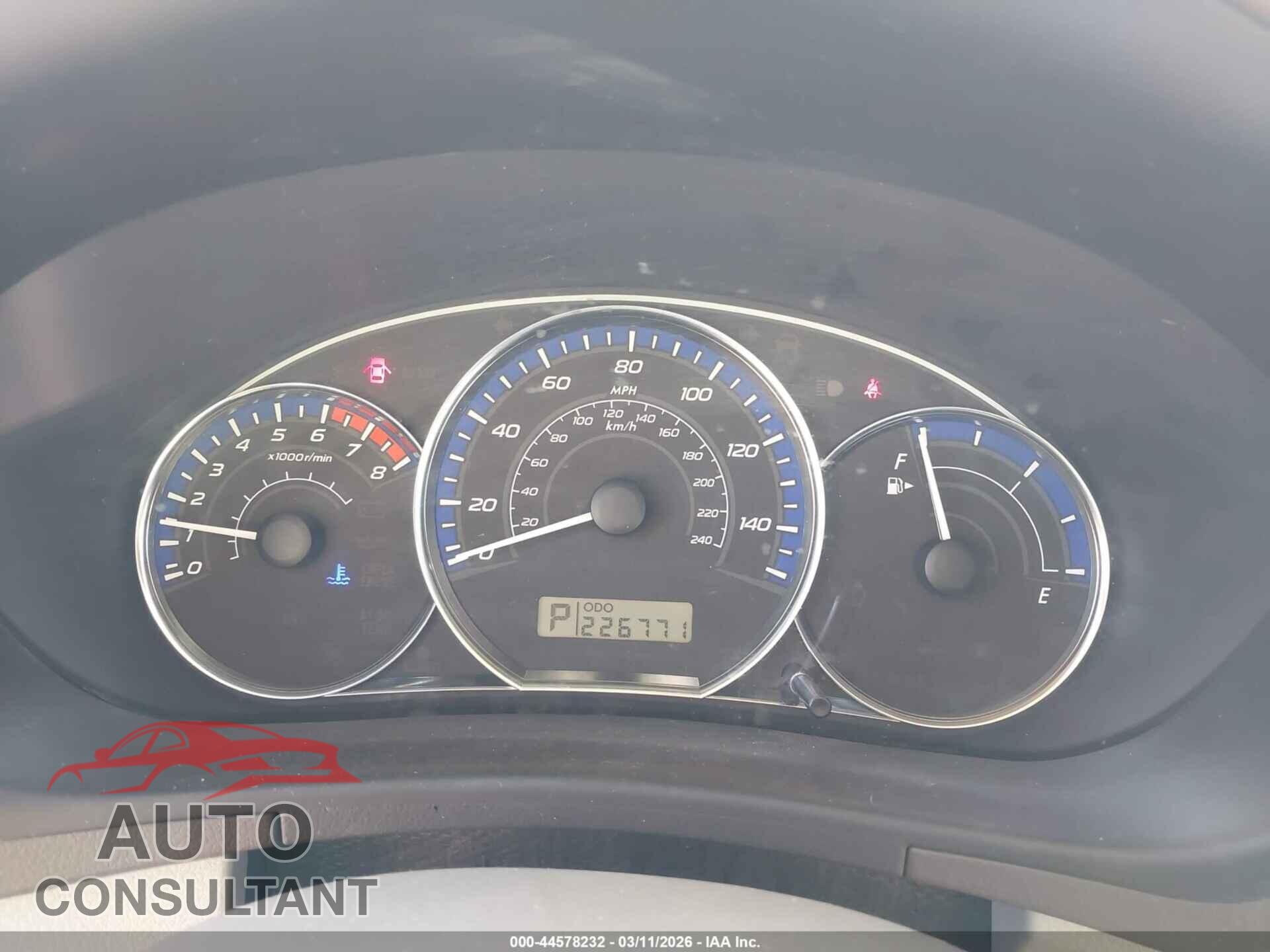 SUBARU FORESTER 2010 - JF2SH6CC7AH729305
