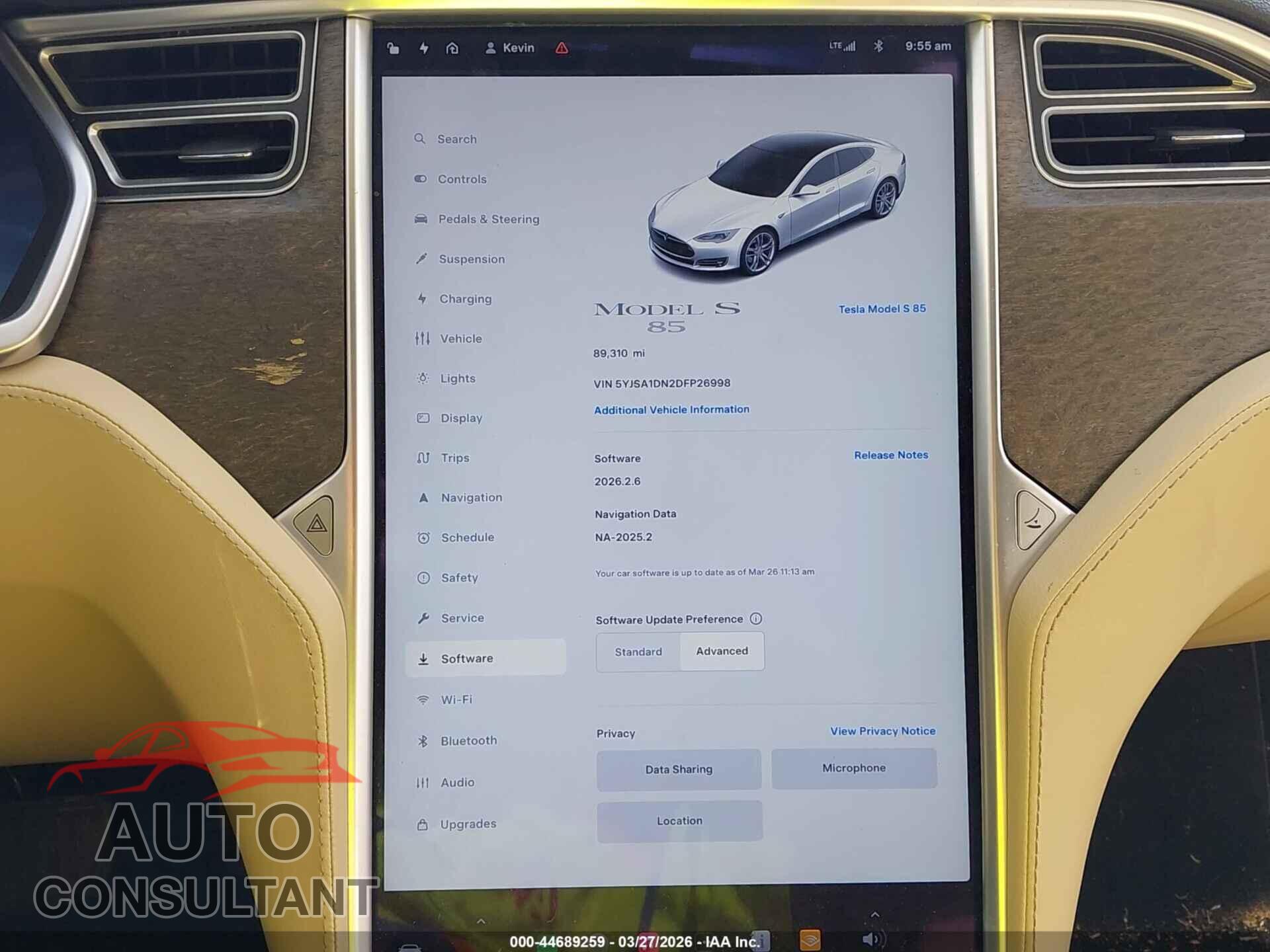 TESLA MODEL S 2013 - 5YJSA1DN2DFP26998