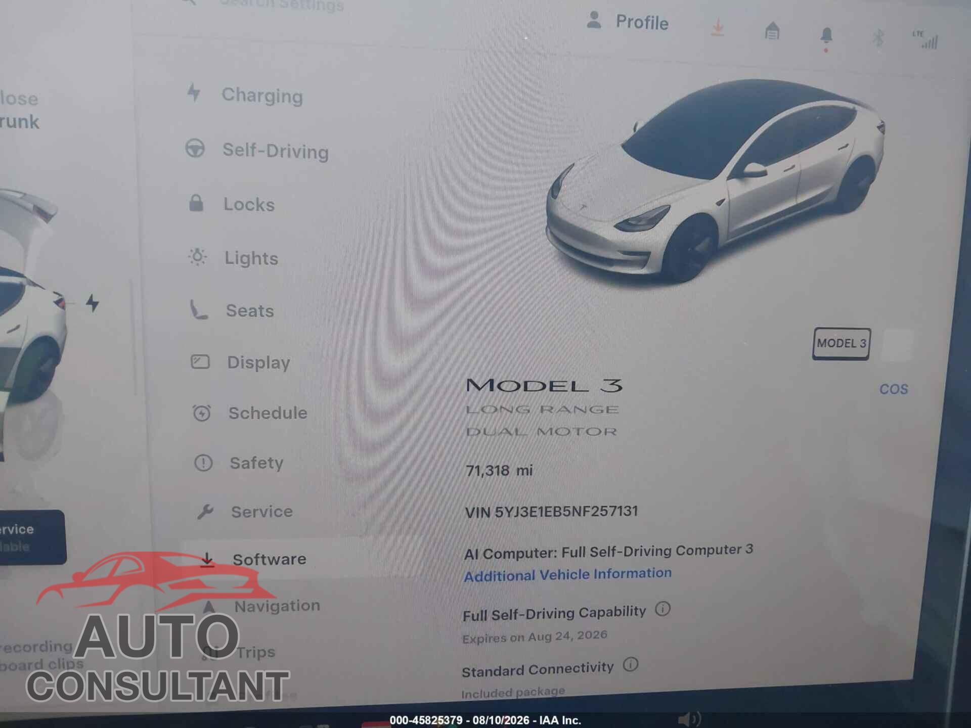 TESLA MODEL 3 2022 - 5YJ3E1EB5NF257131