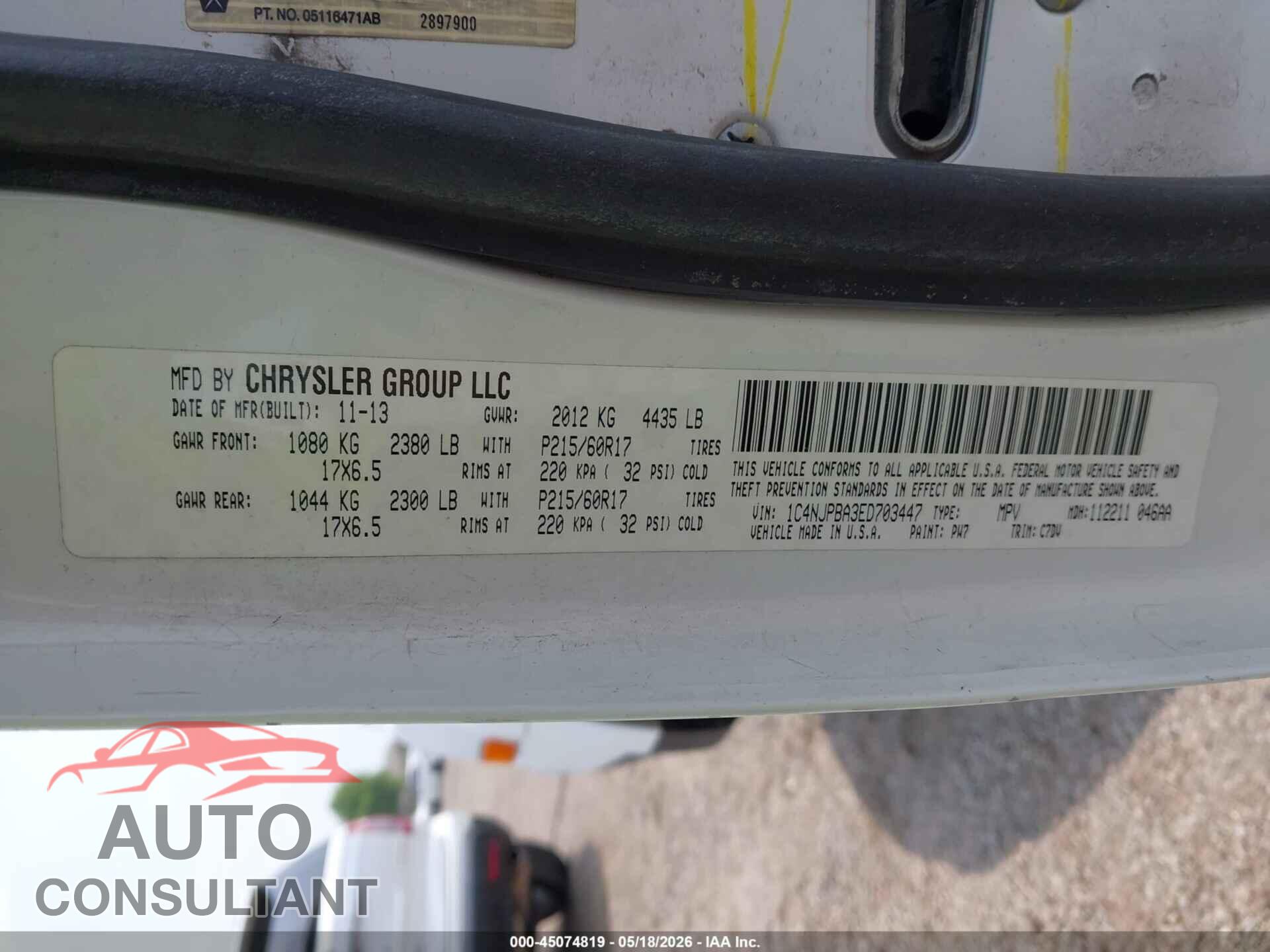 JEEP PATRIOT 2014 - 1C4NJPBA3ED703447